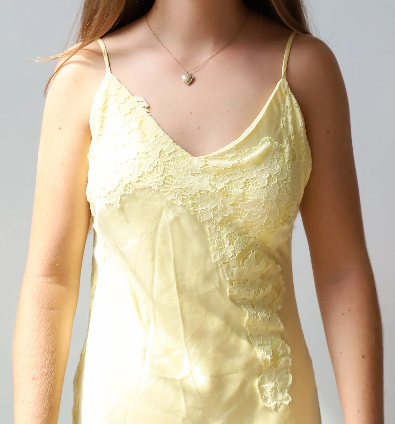 Avoco Lace detail canary yellow slip | Pass down the Gown  passdownthegown