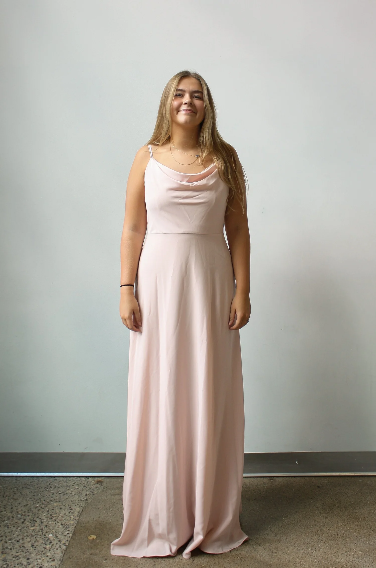 adrianna papell blush pink dress l Pass Down The Gown  passdownthegown