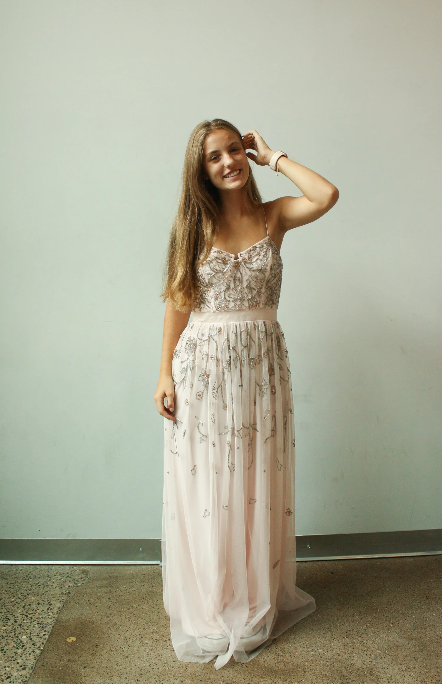 Aidan Mattox Pink Beaded Dress | Pass Down The Gown  passdownthegown