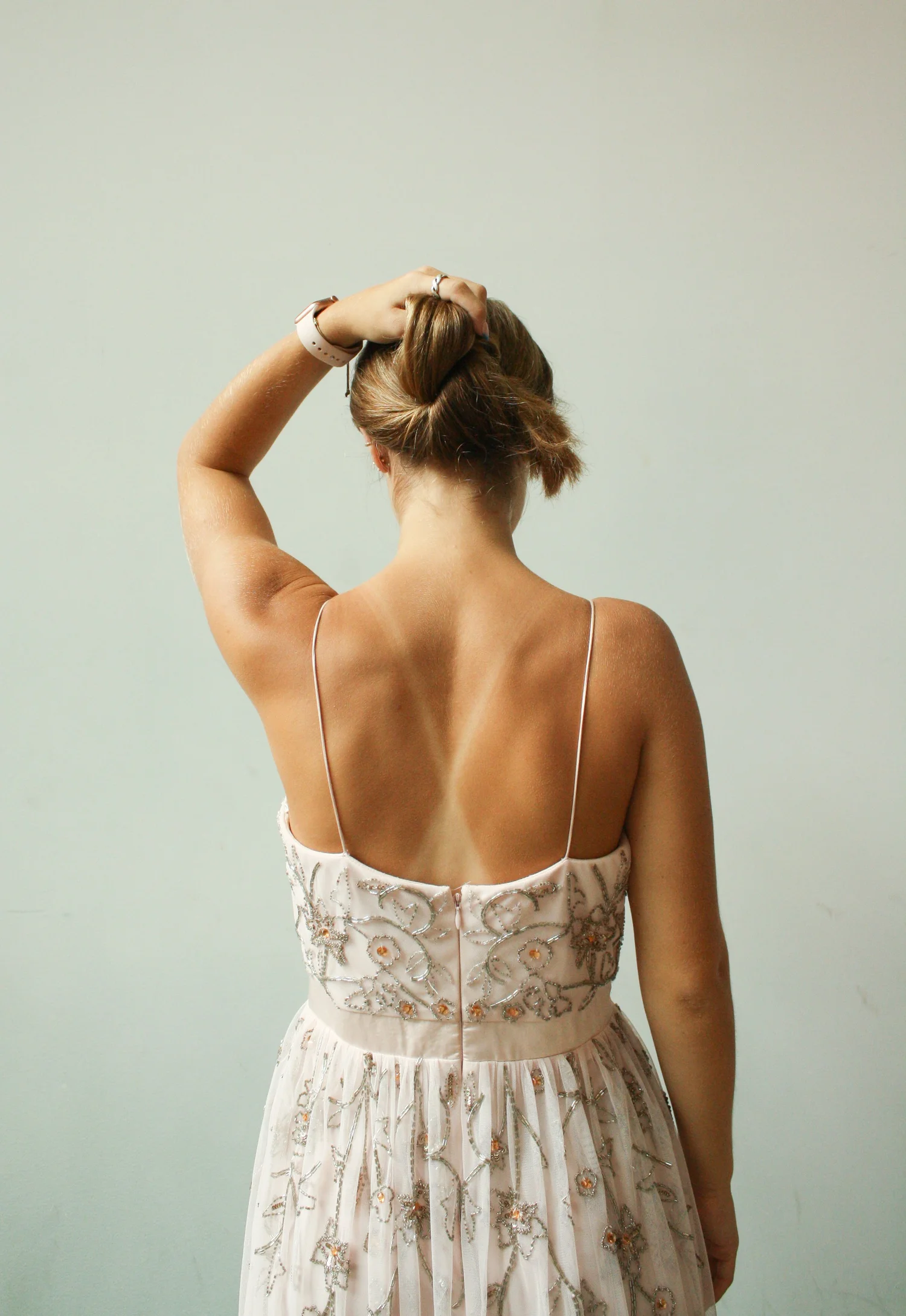 Aidan Mattox Pink Beaded Dress | Pass Down The Gown  passdownthegown