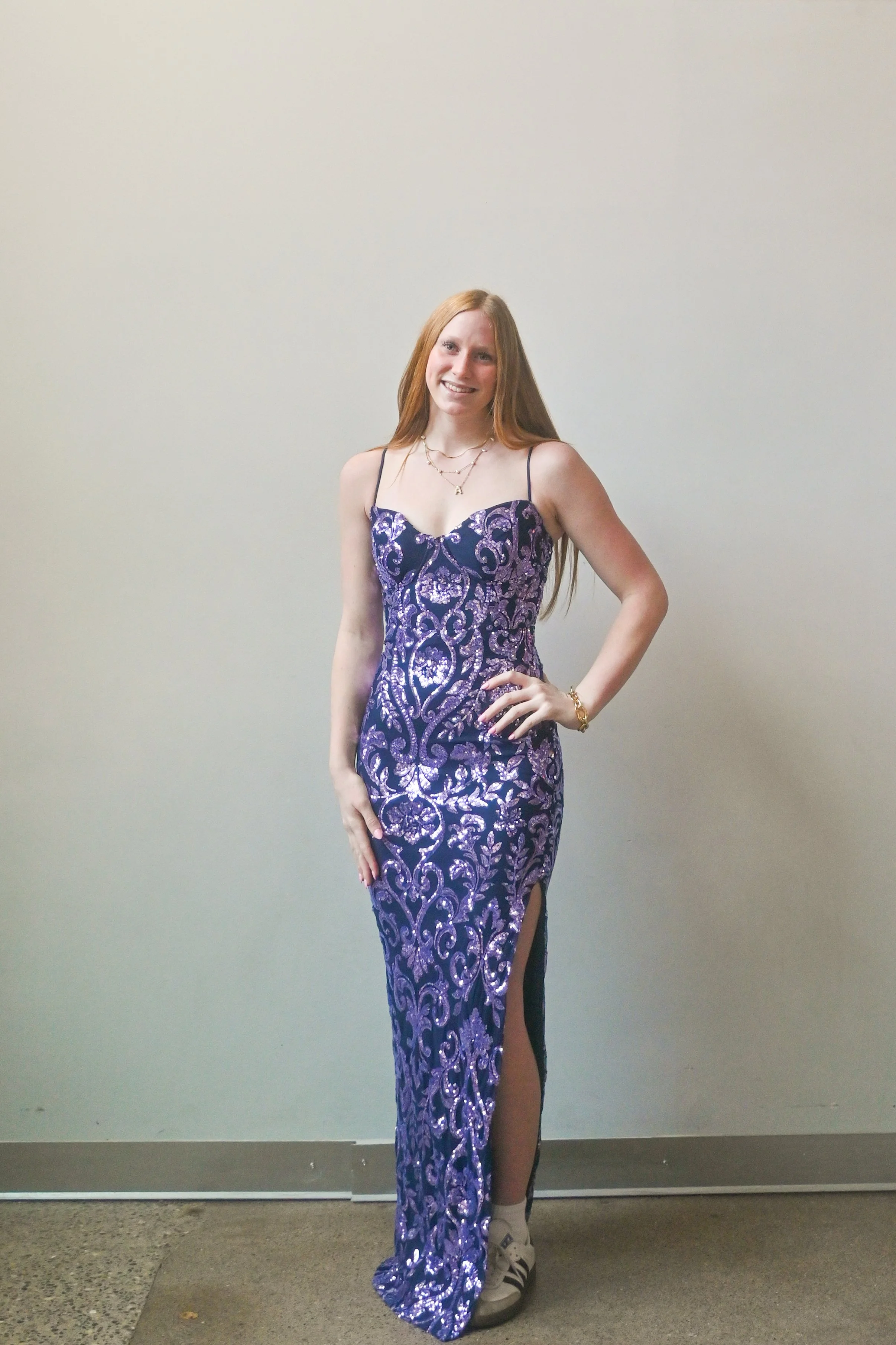 Windsor Navy and Purple Sequin