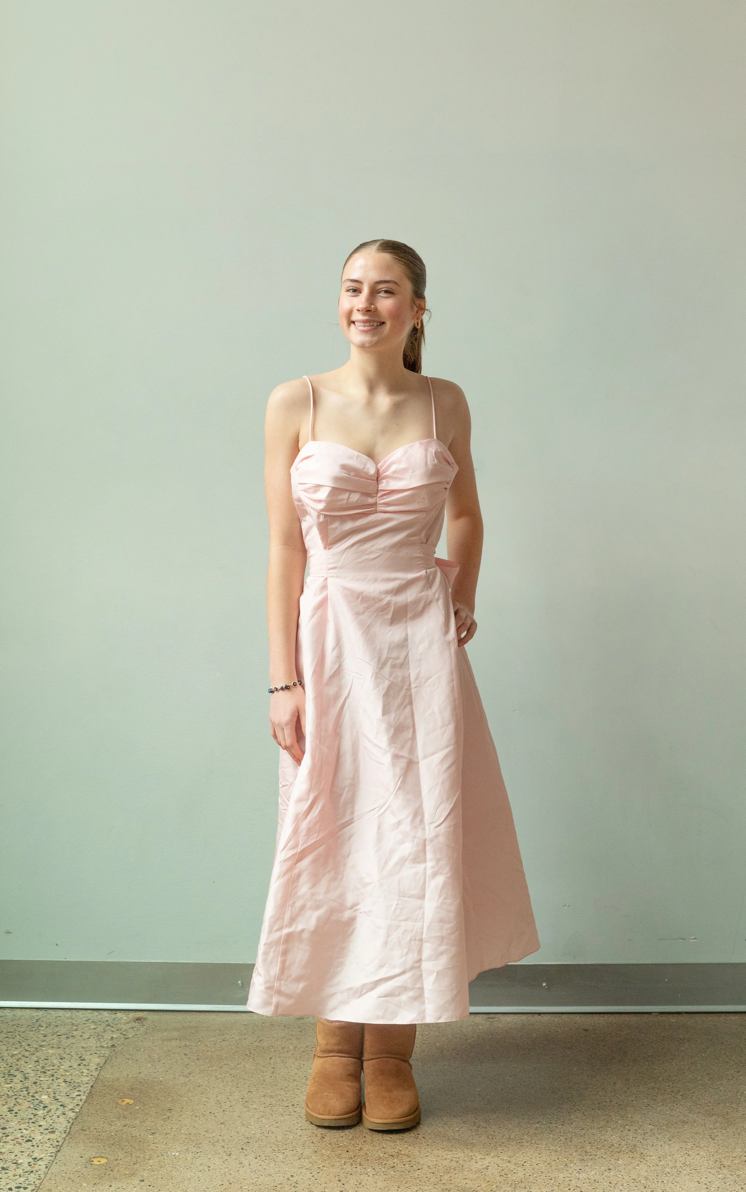 Onyx Nite Baby Pink Bow Dress