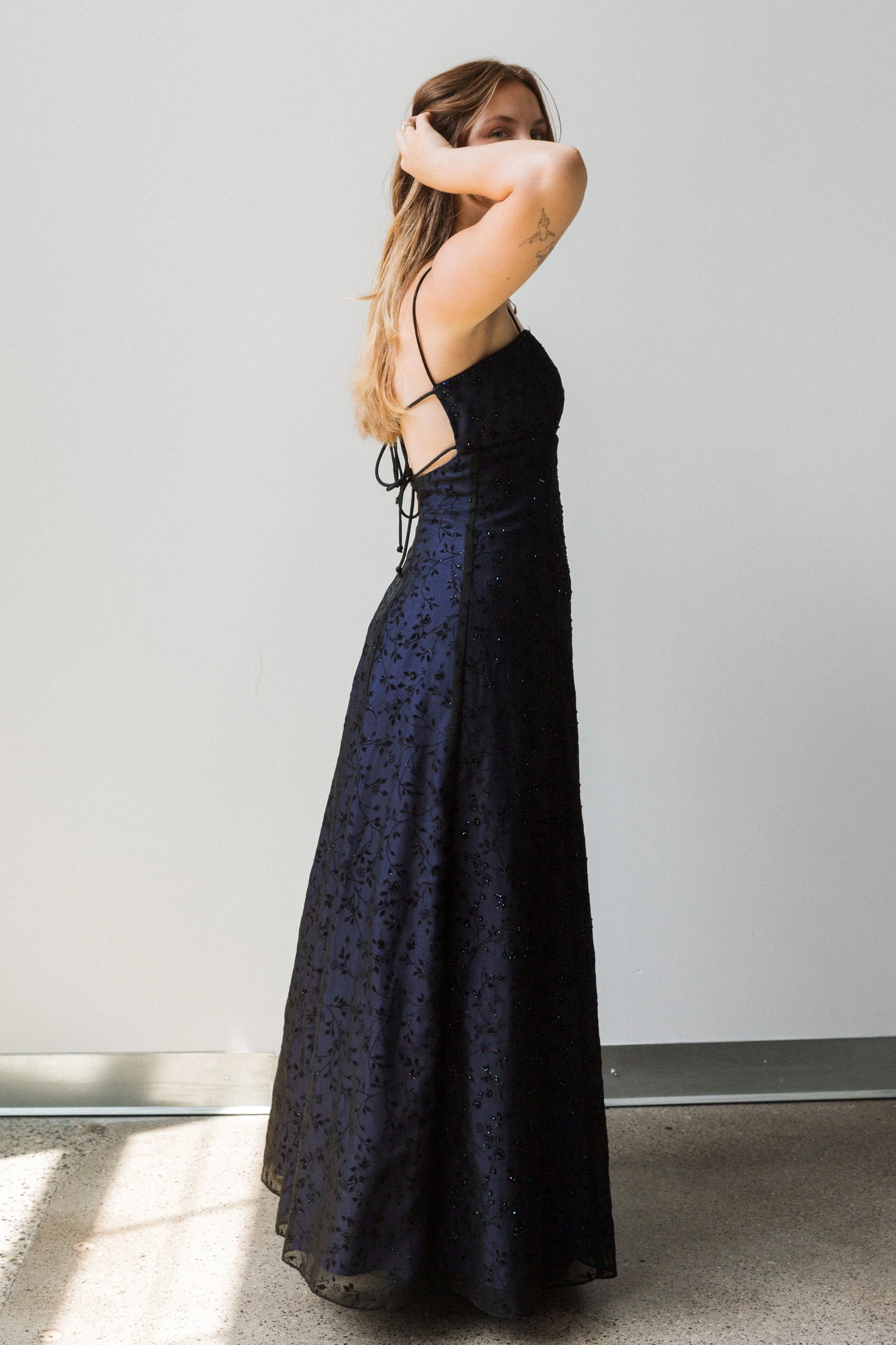 Vintage BlondeNites floral beaded gown