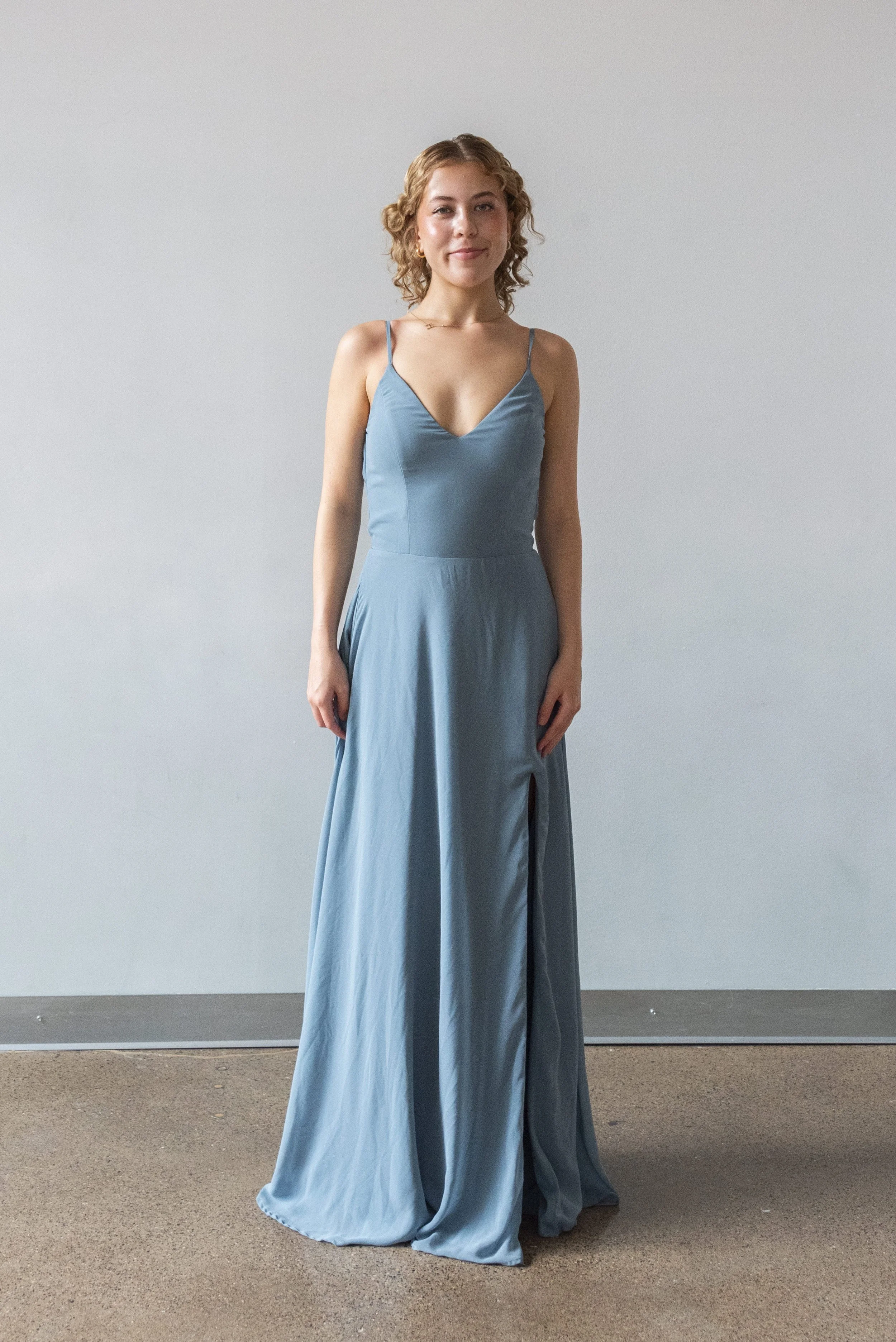 Kennedy Blue Sweetheart Teal Slit Gown