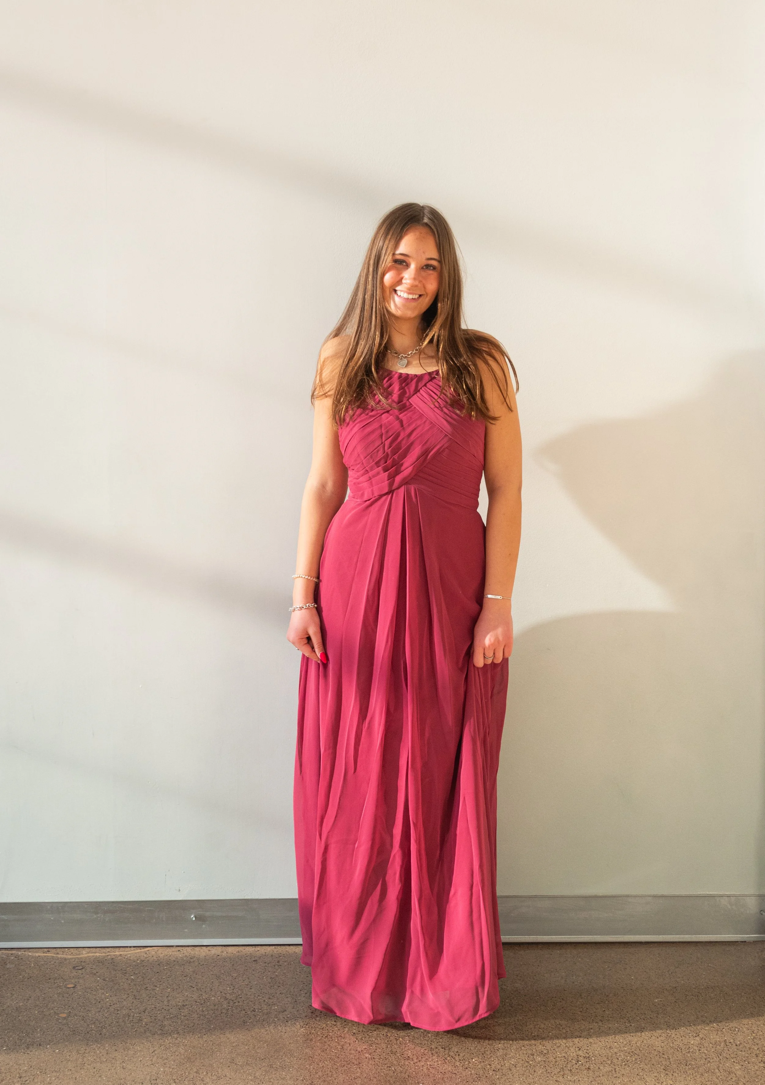 Azazie Magenta High Neck Dress