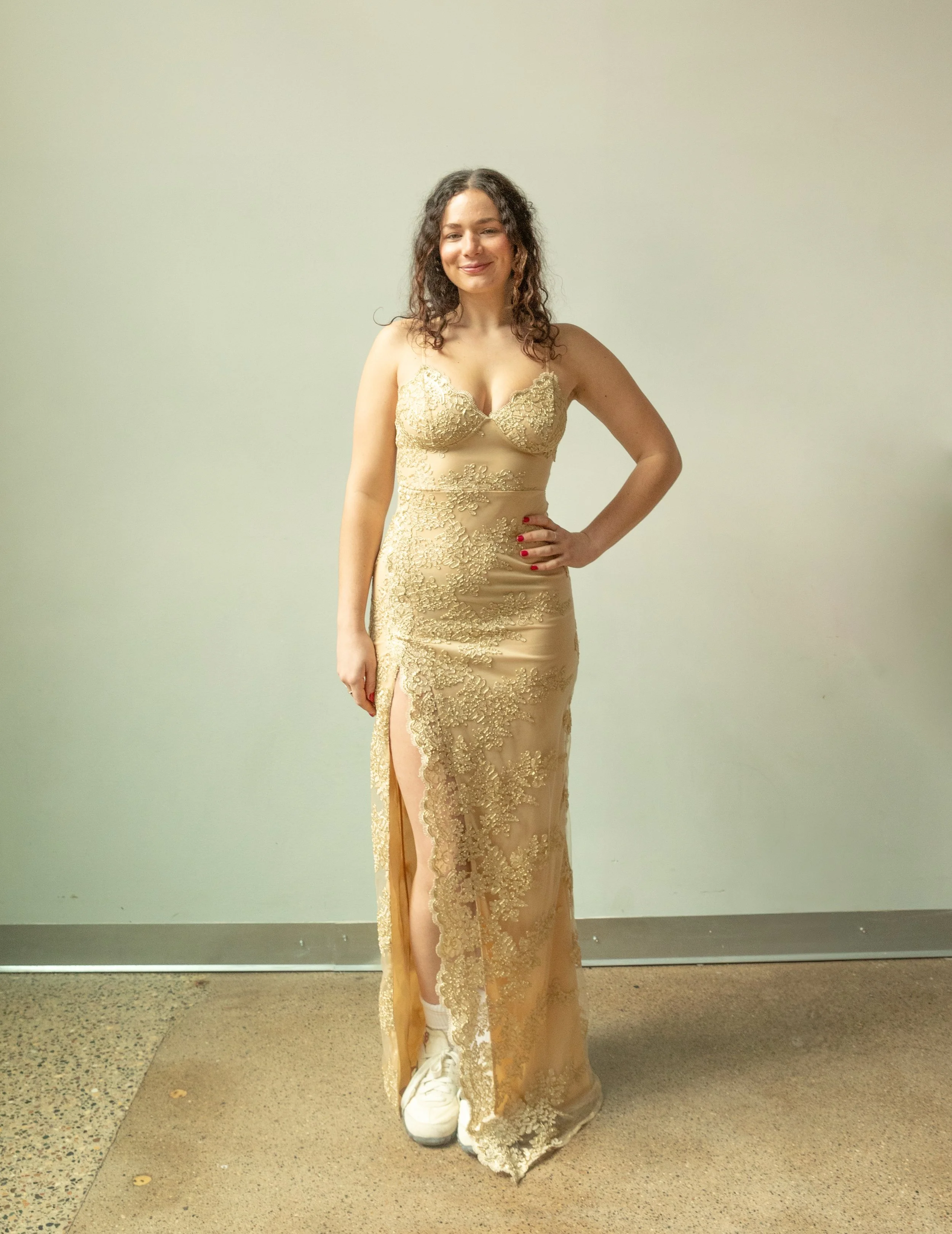 Windsor Gold Lace Dress