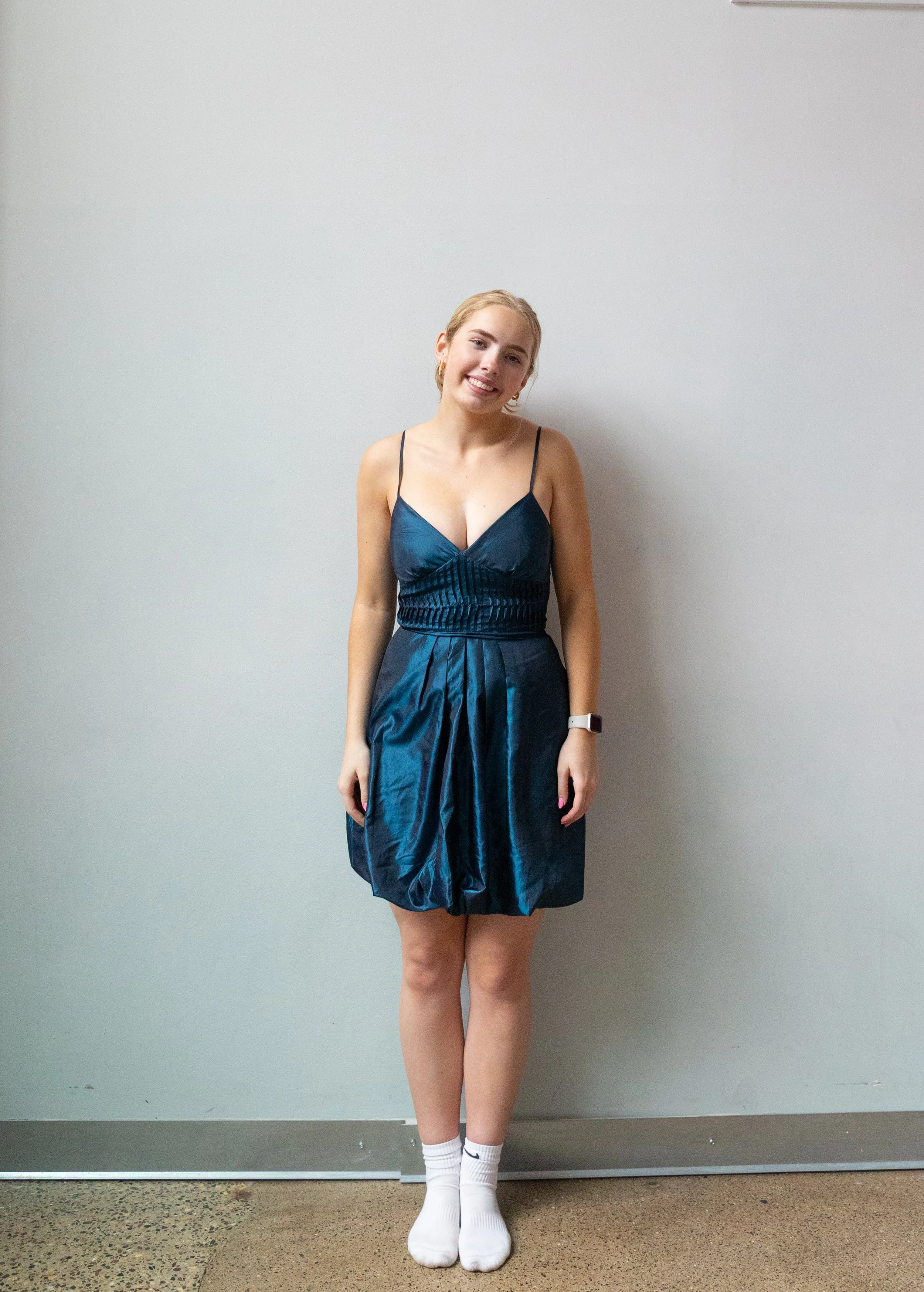 Mexandcleo Blue Bubble Mini Dress