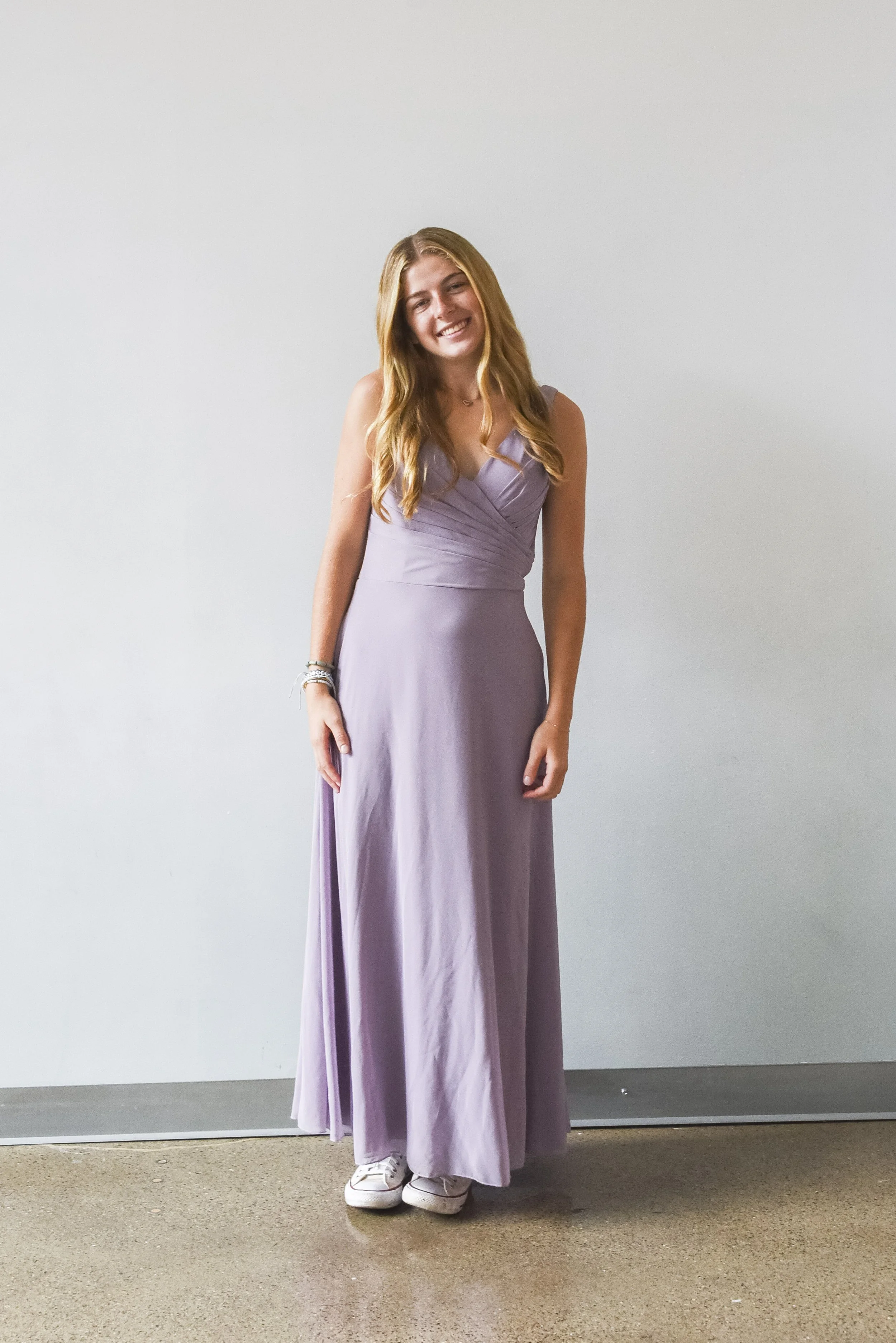 Kennedy Blue Lavender V Neck Dress