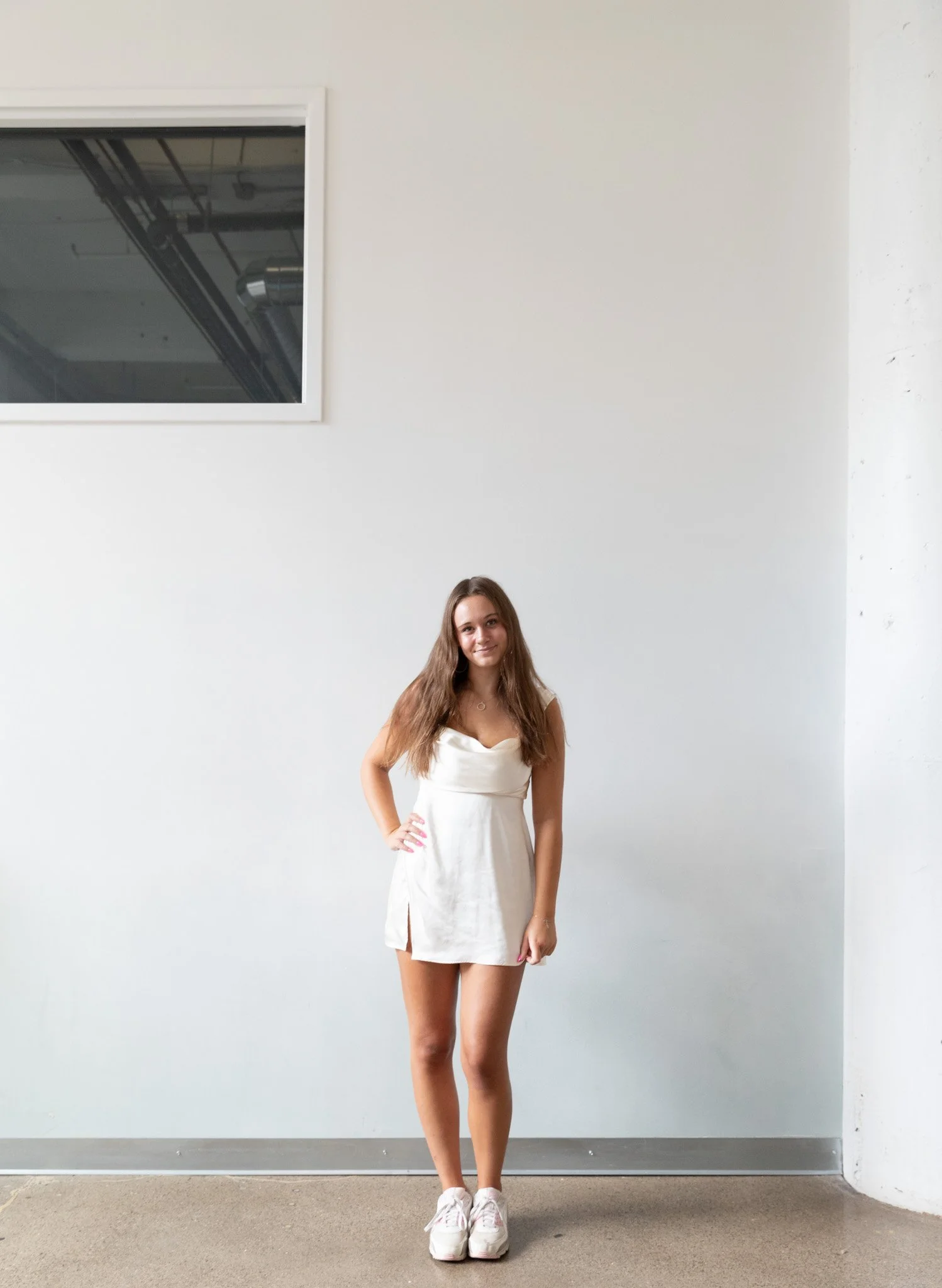 Runaway White Silk Mini Dress