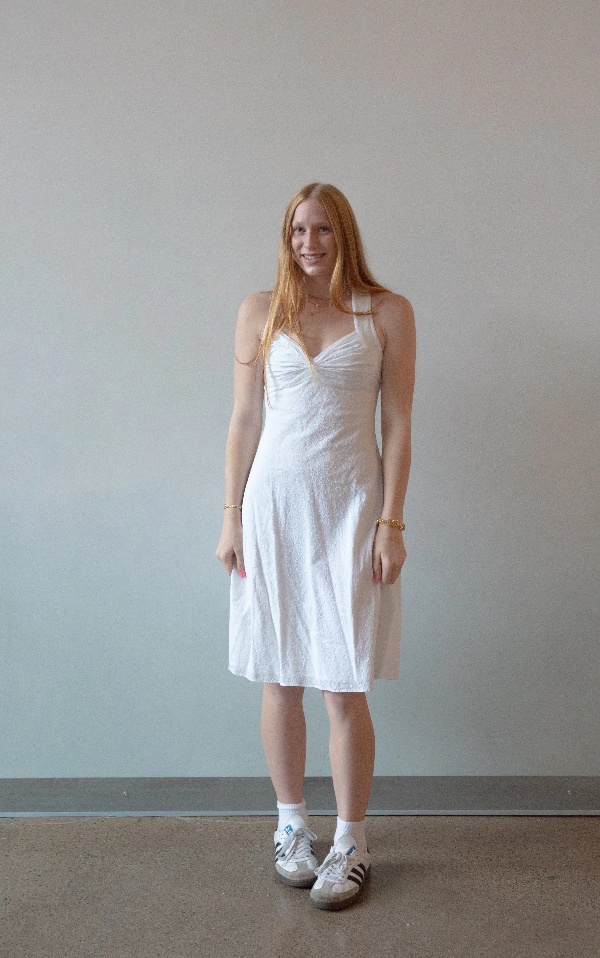 Calvin Klein White sweat heart neckline midi dress