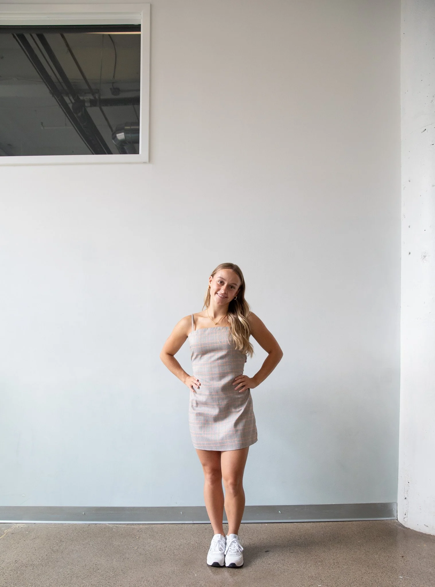 Polly Plaid Mini Tie Up Dress