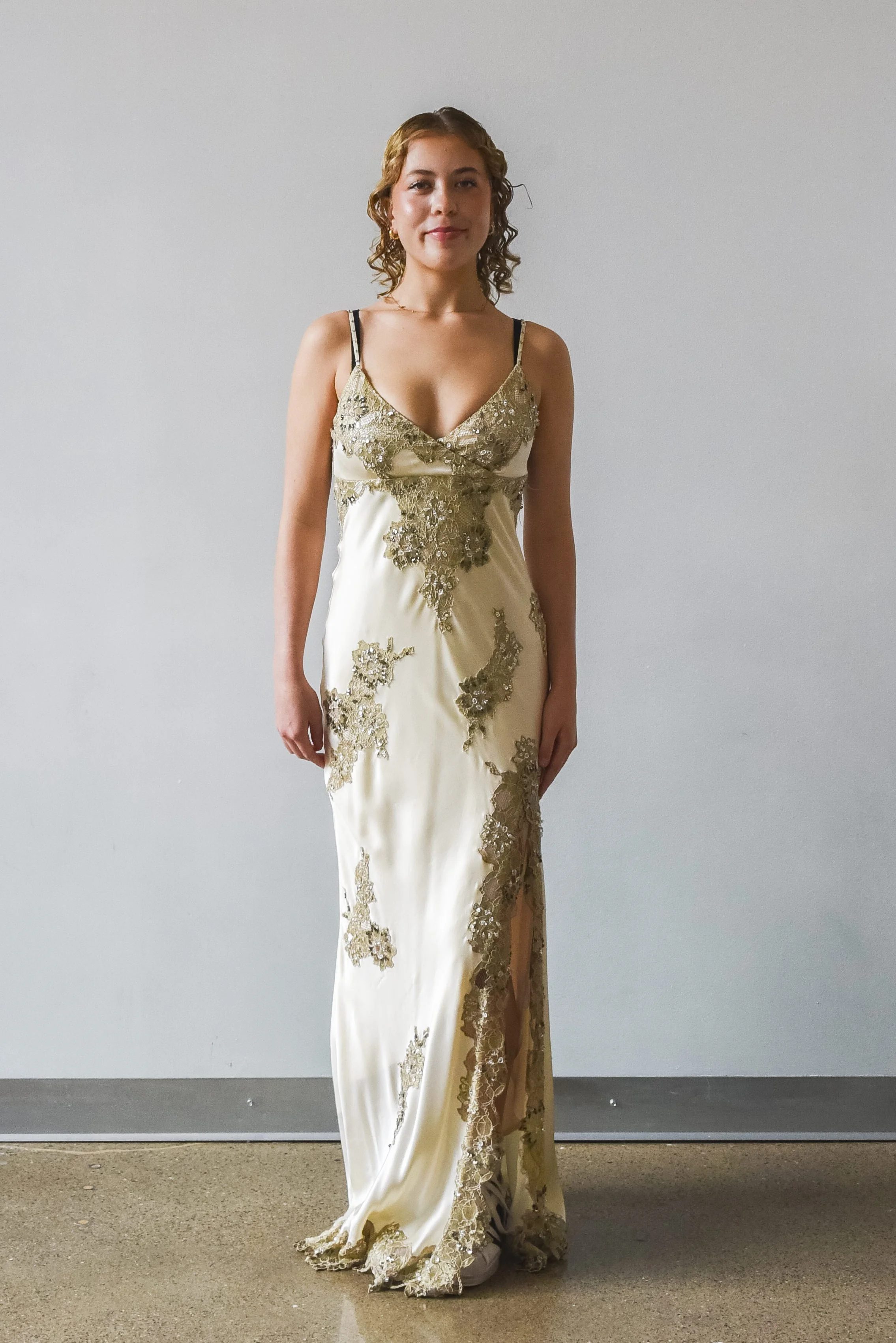 Sue Wong Cream Lace Gown