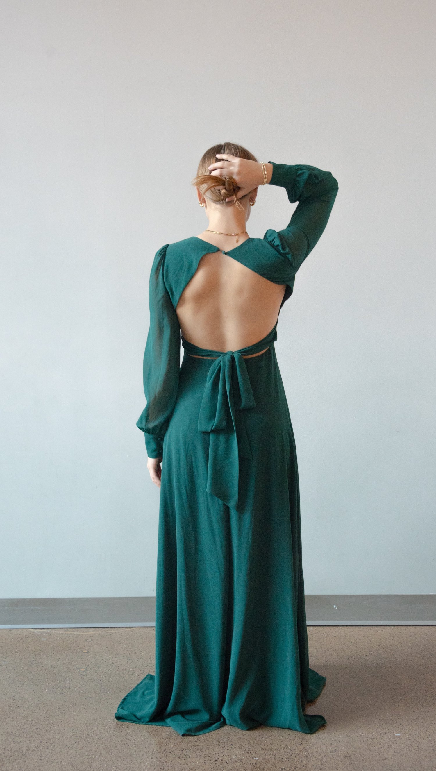 slim fit dress slacks Jadee Long Sleeve Mini Dress Green Burnout