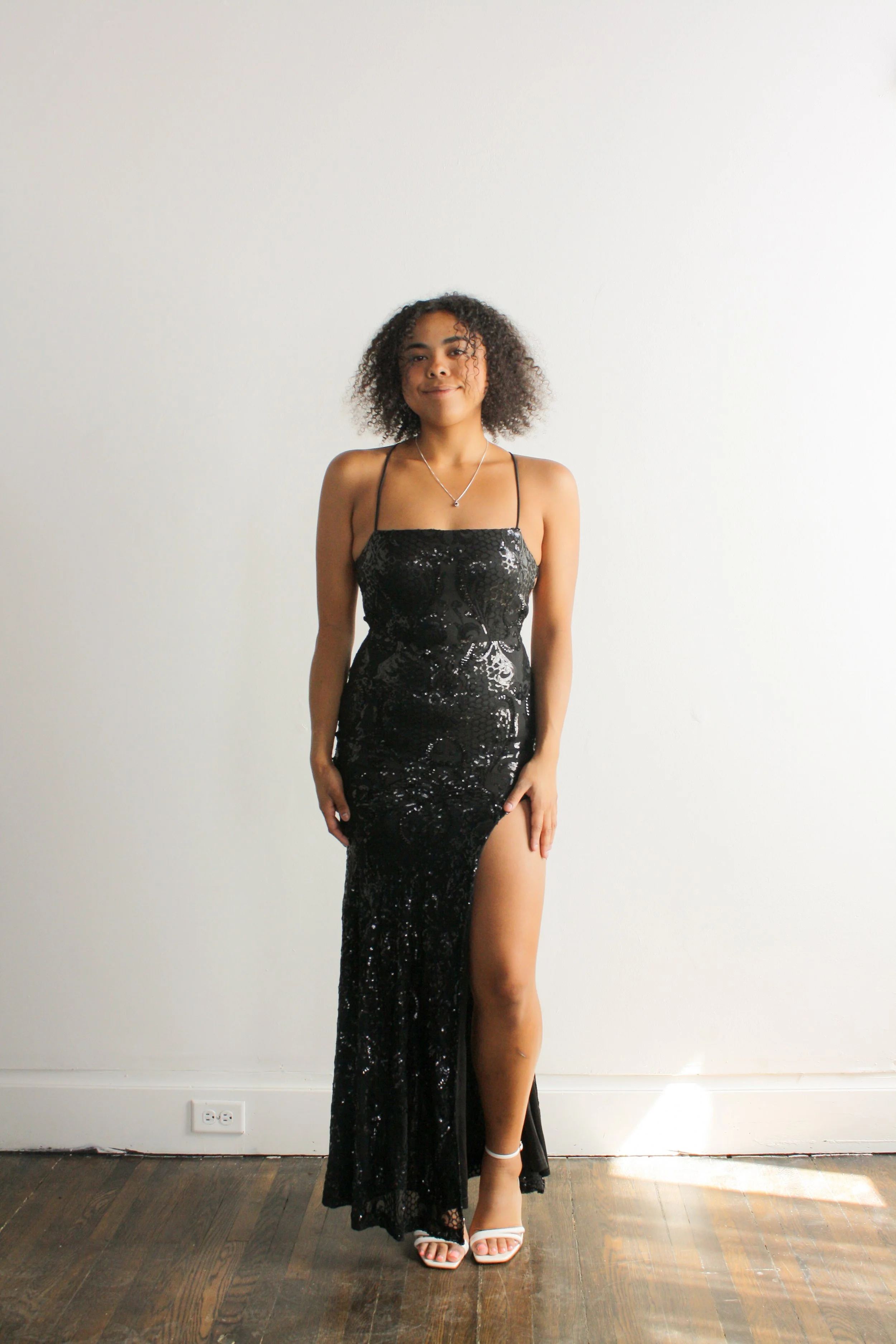 Windsor black sequin strappy dress