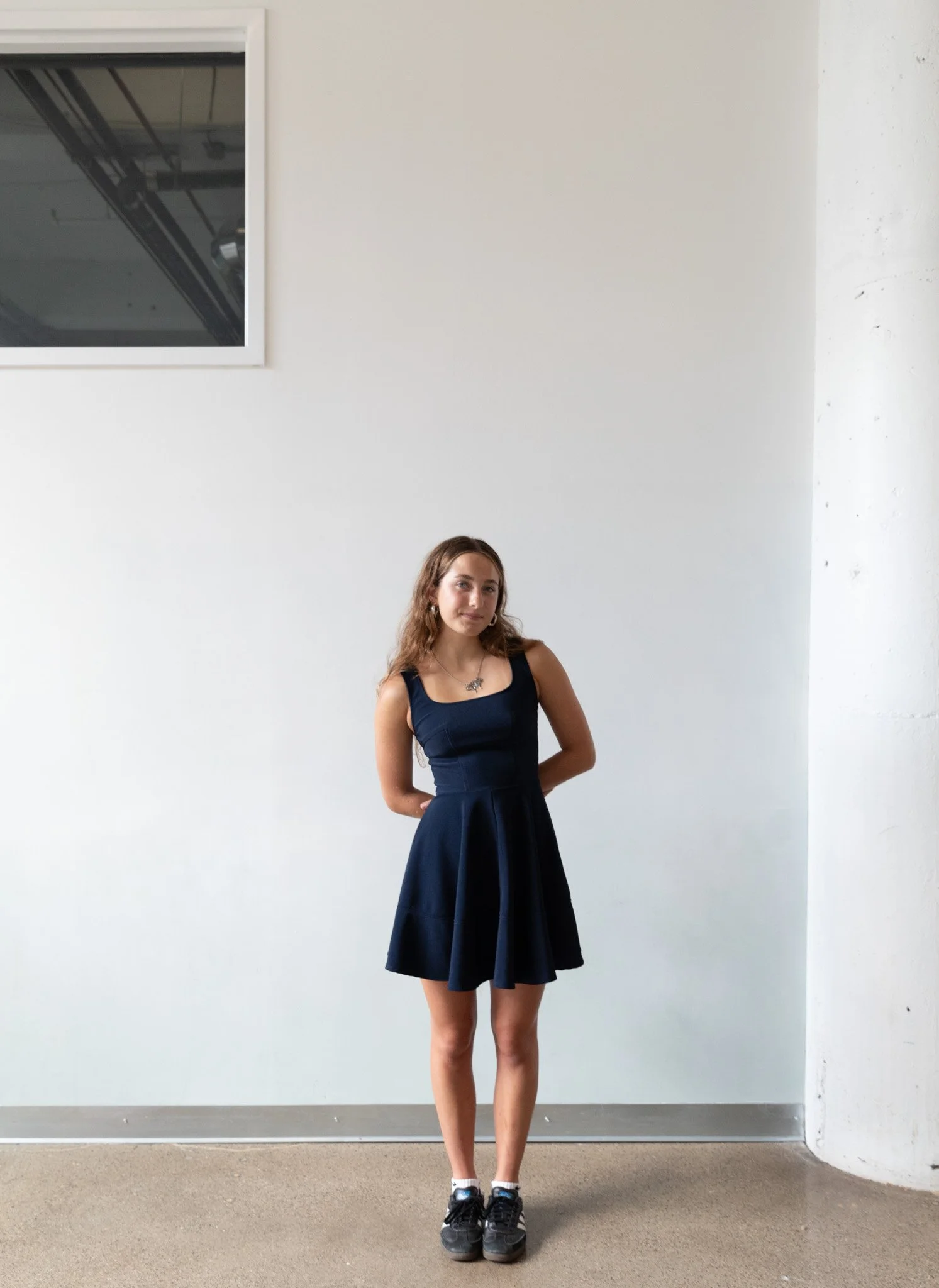 Lulus Navy Square Neck Mini Dress