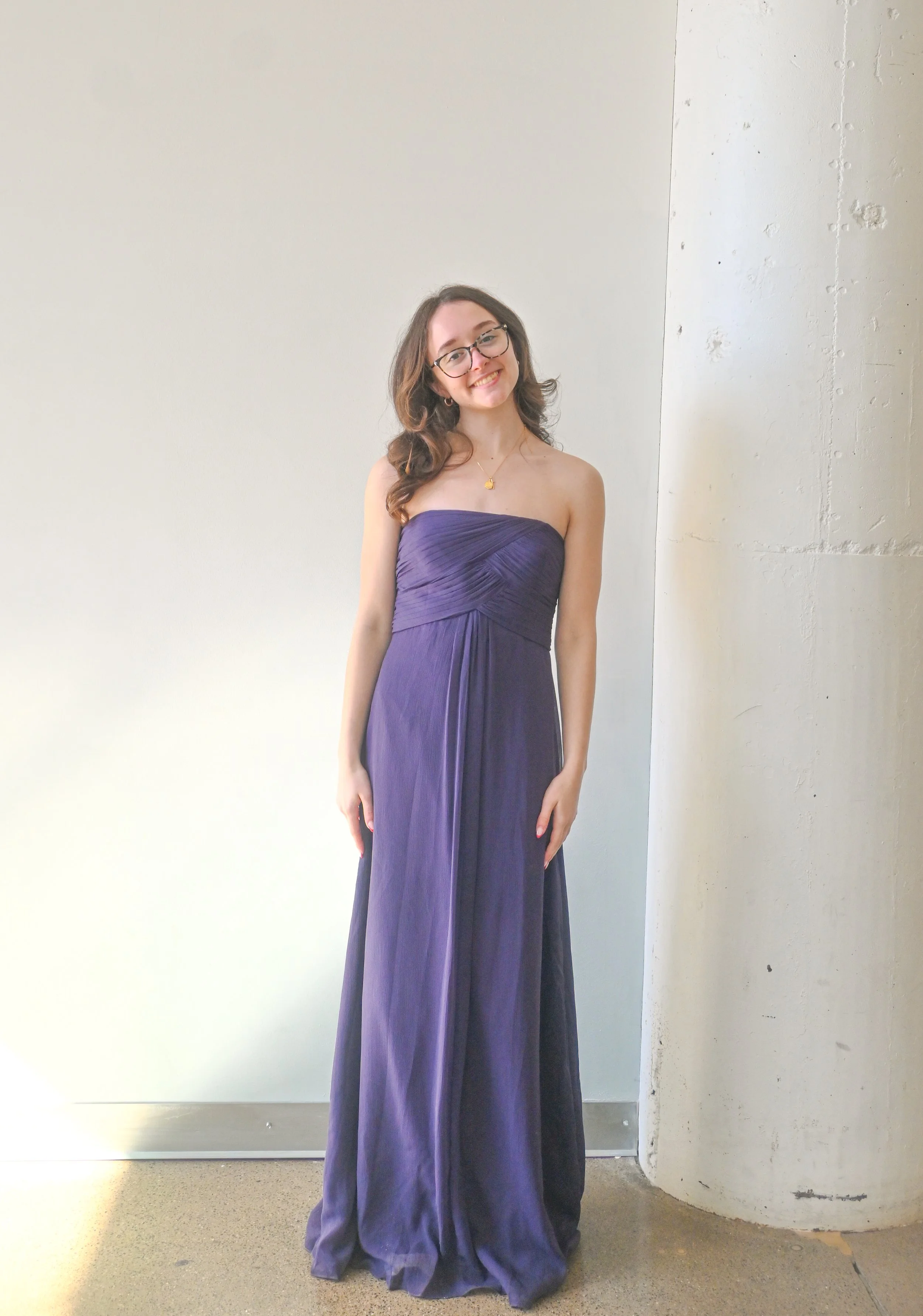 Vineyard Collection Purple Strapless Dress