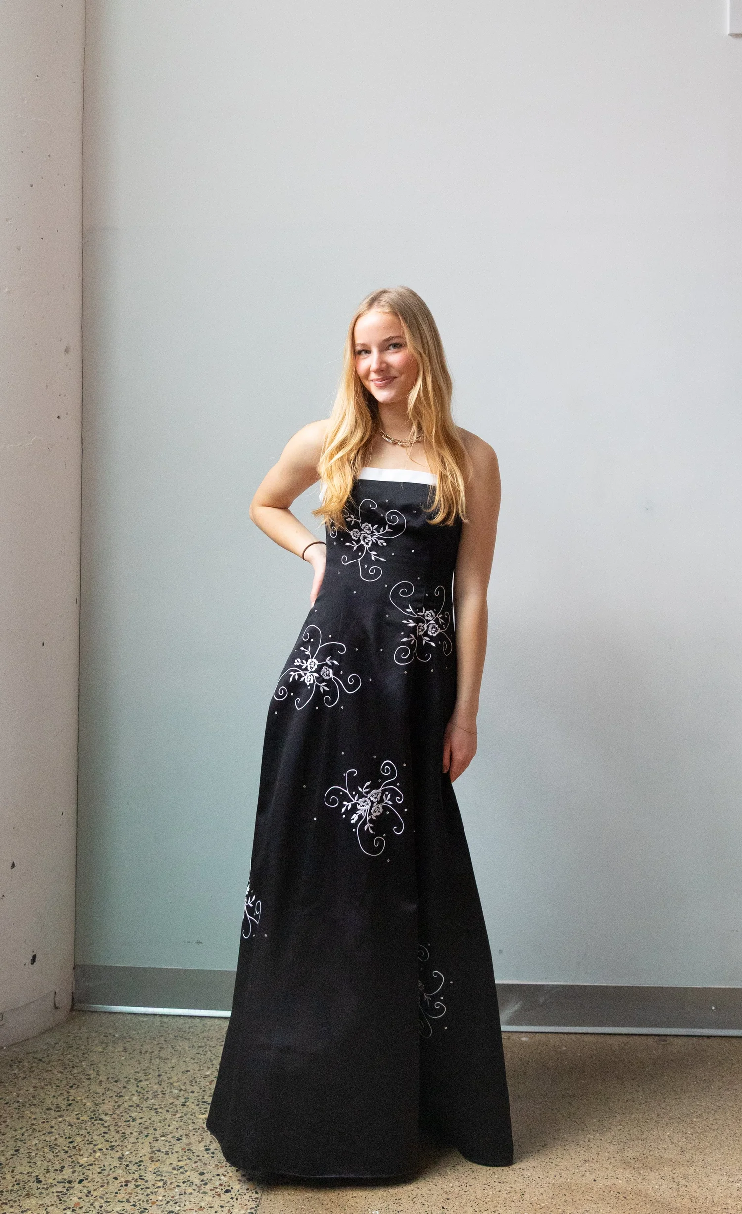 betsy and adam black and white dress Carina Black Rhinestone Dress main image 0
