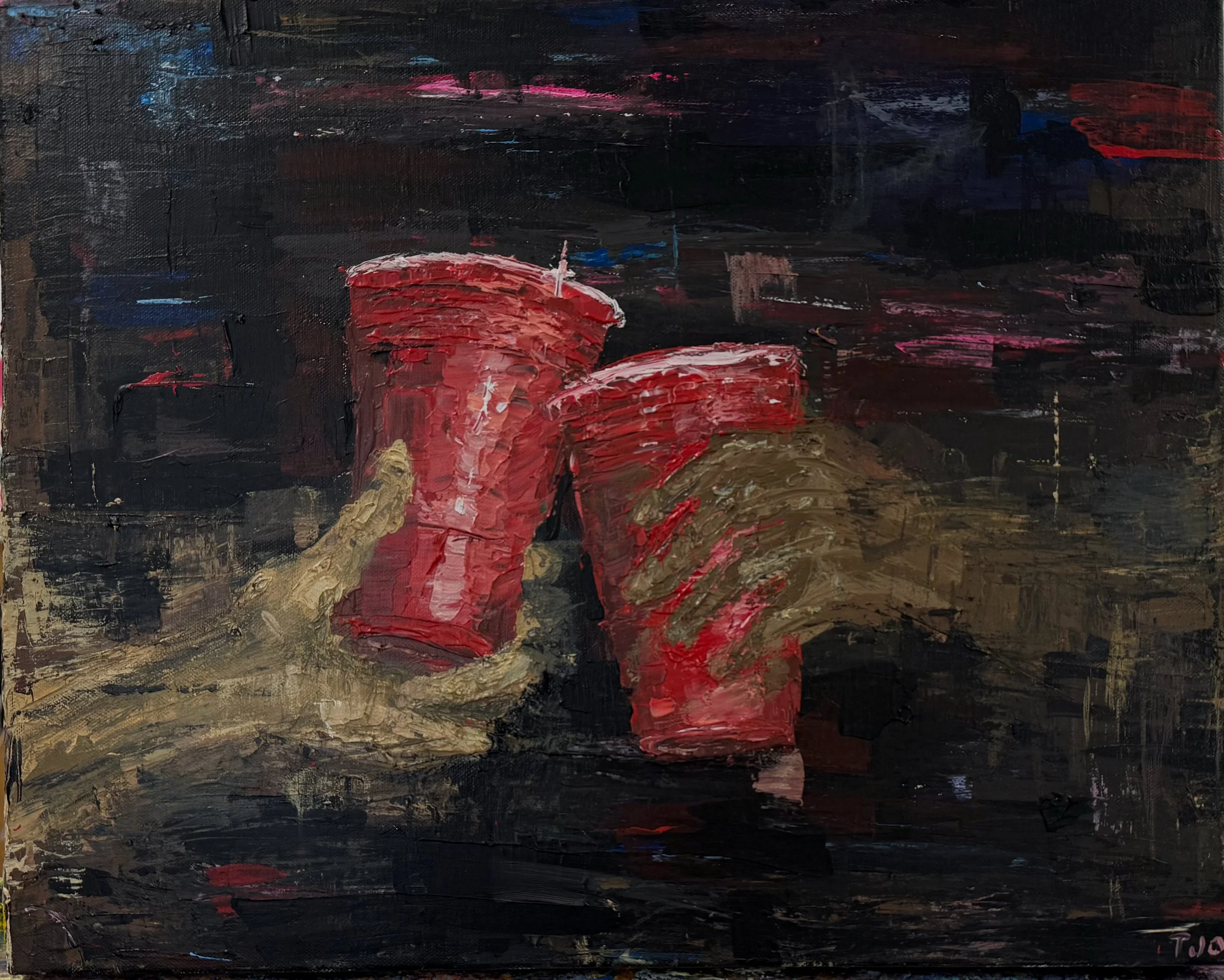 Forgetmenot, 2026; Acrylic and medium on canvas