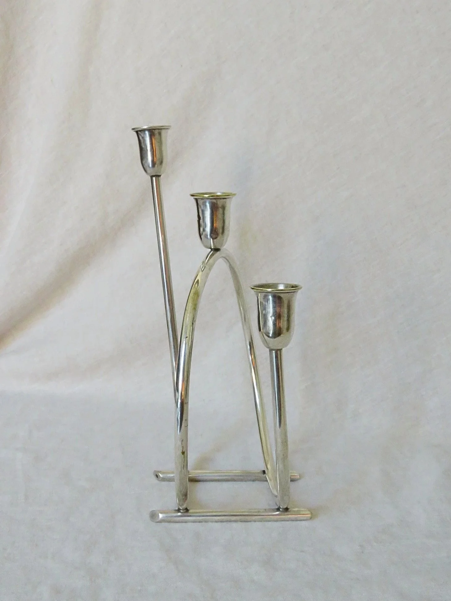 Art Deco Silver Plated Candleholder