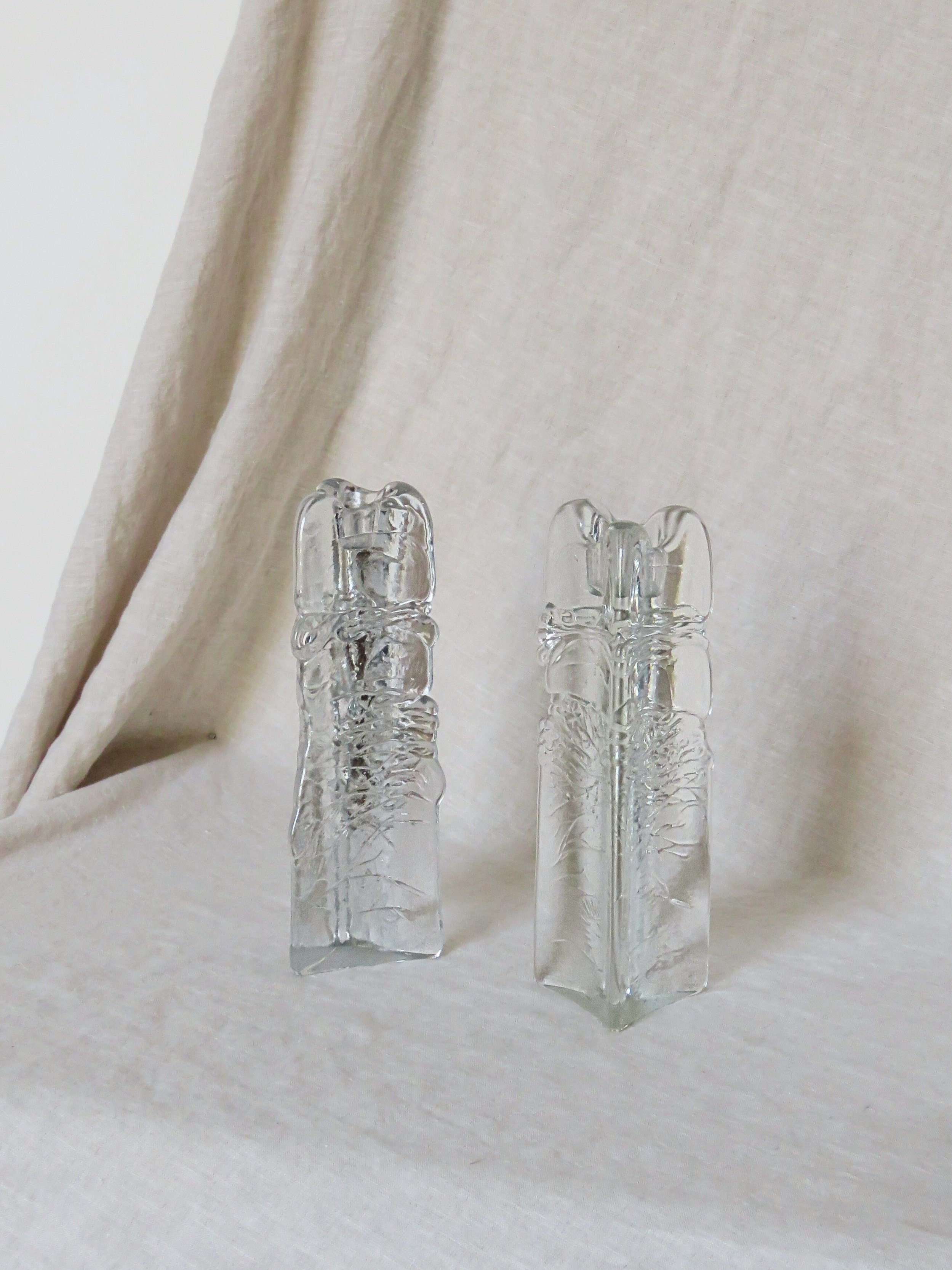 Pair of Vintage 3 Sided Candlesticks