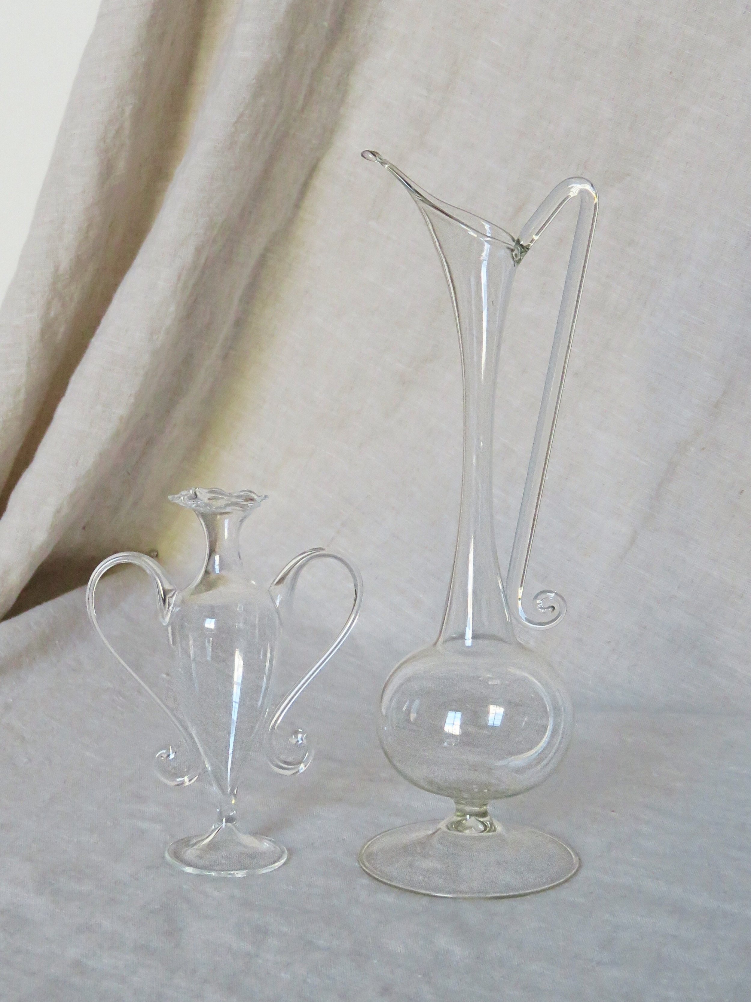 Pair of Vintage Handblown Glass Vases