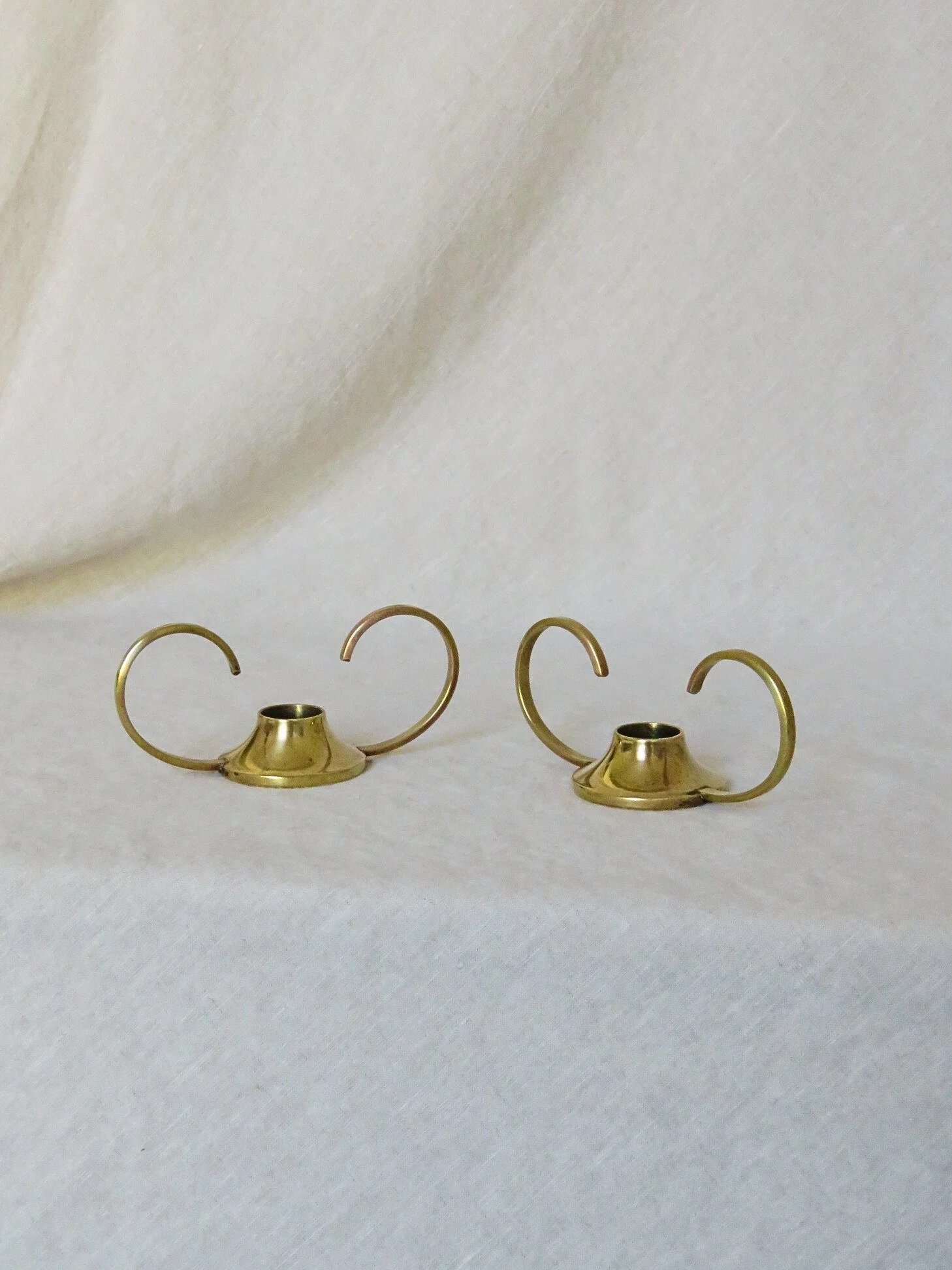 Vintage Brass Spiral Candlesticks