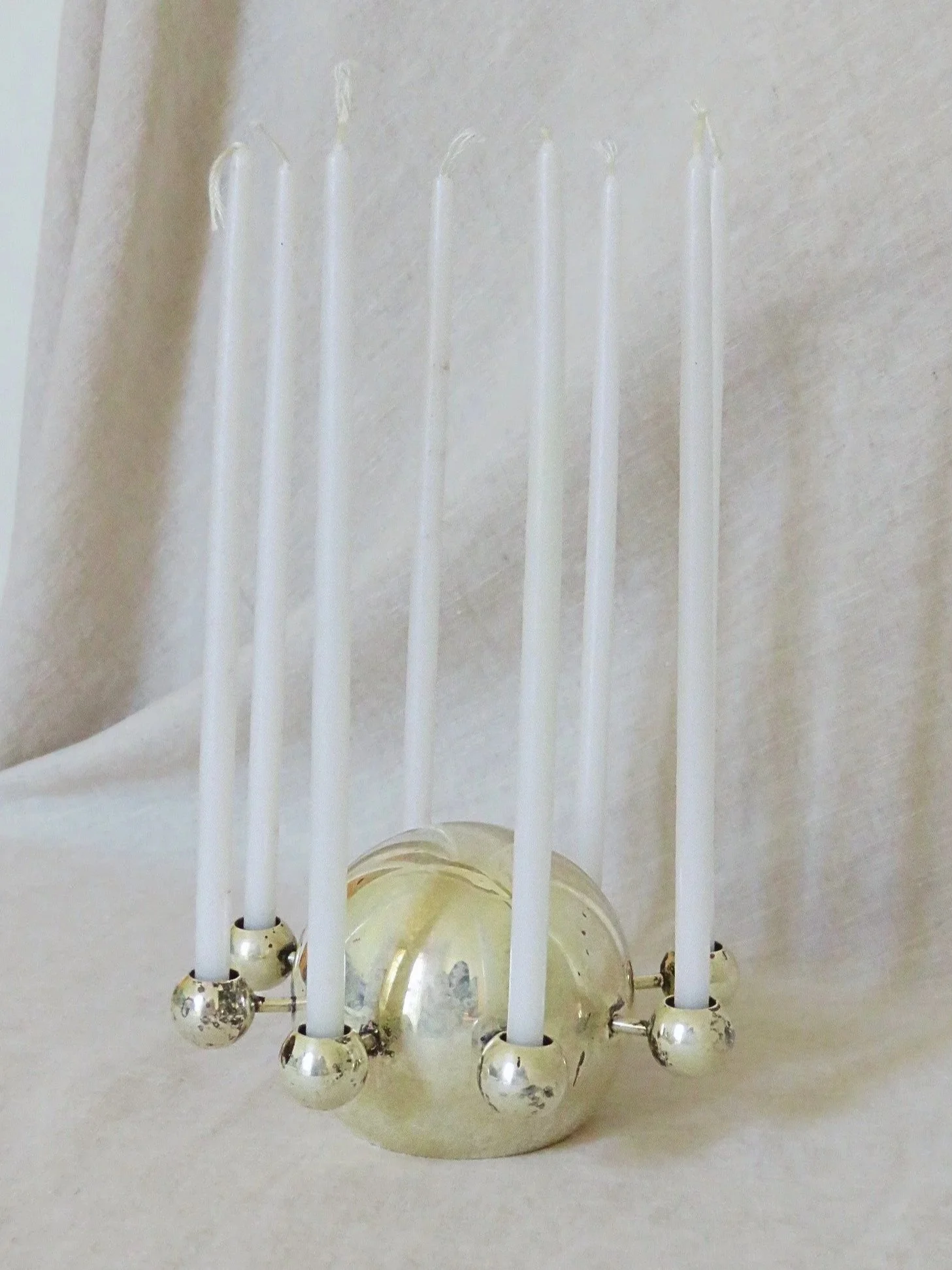 Mid-century Atomic Metal Candlestick