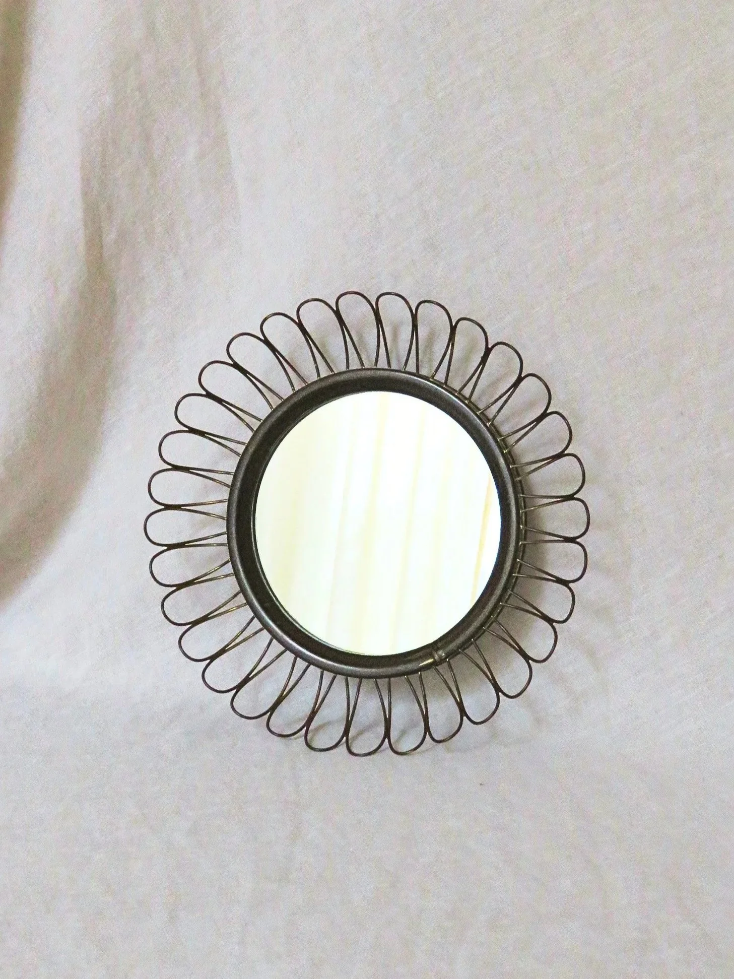 Mid-century Brass Loop Wall Mirror