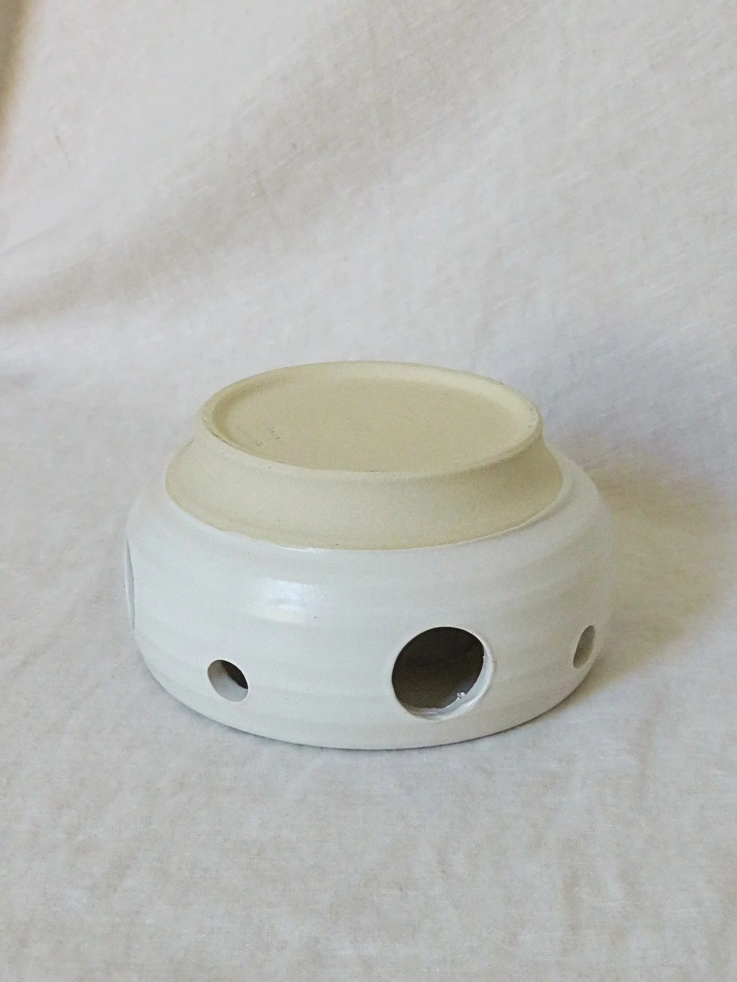 Vintage Danish White glaze ceramic Ikebana vase