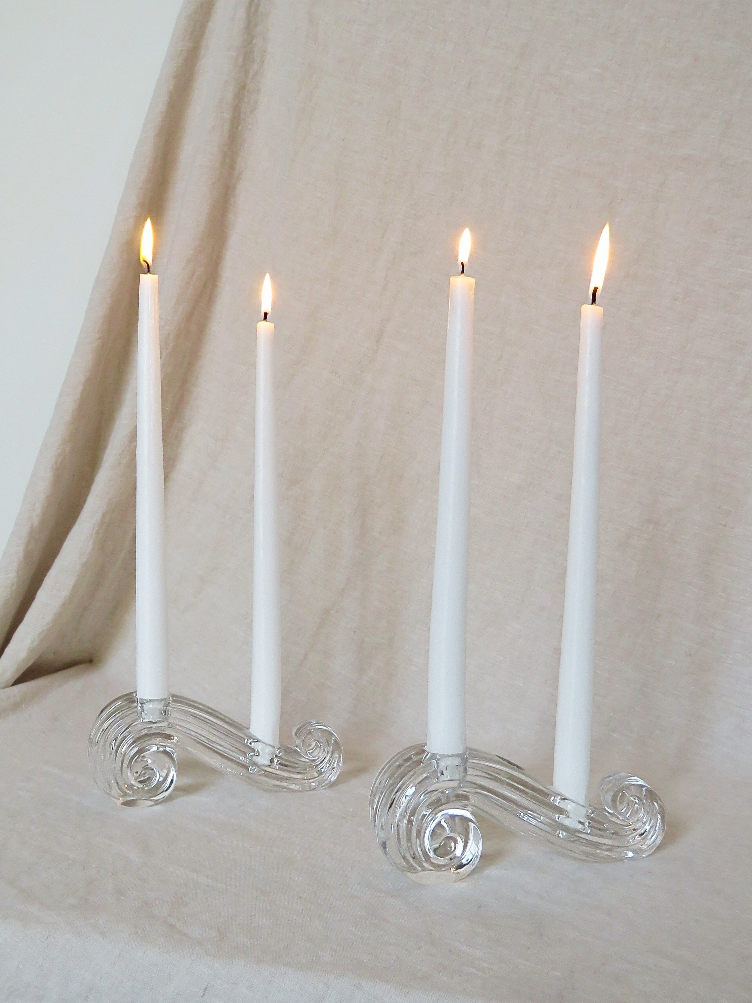 Pair of Vintage Scroll Candleholders