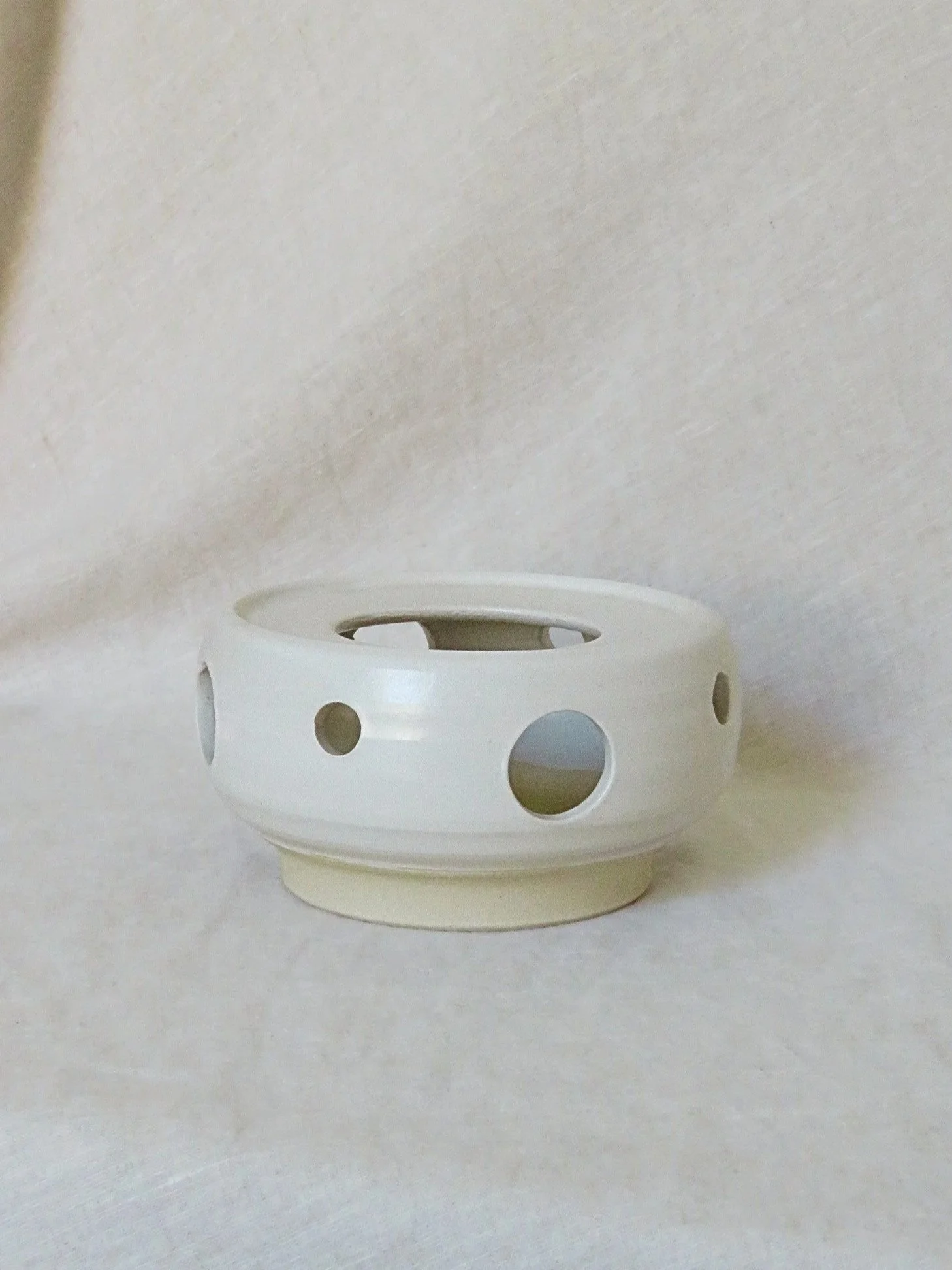 Vintage Danish White glaze ceramic Ikebana vase