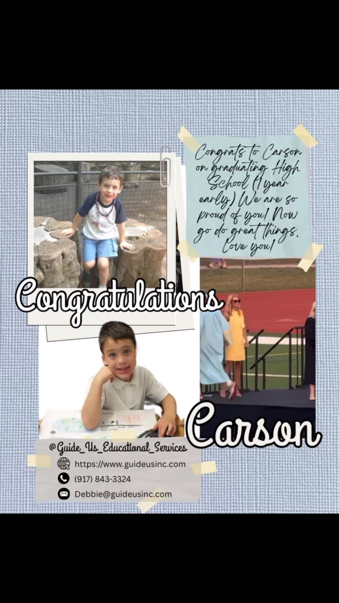 Congrats to Carson on your graduation. This is an exciting time for me on a personal level. I love watching all my clients with these milestones, and now my own son. #collegebound #grad #momsofboys