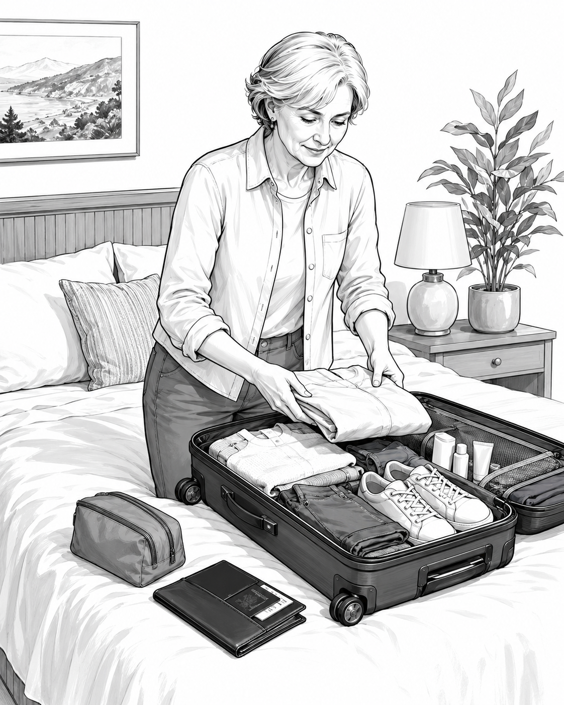 Packing suitcase woman.png