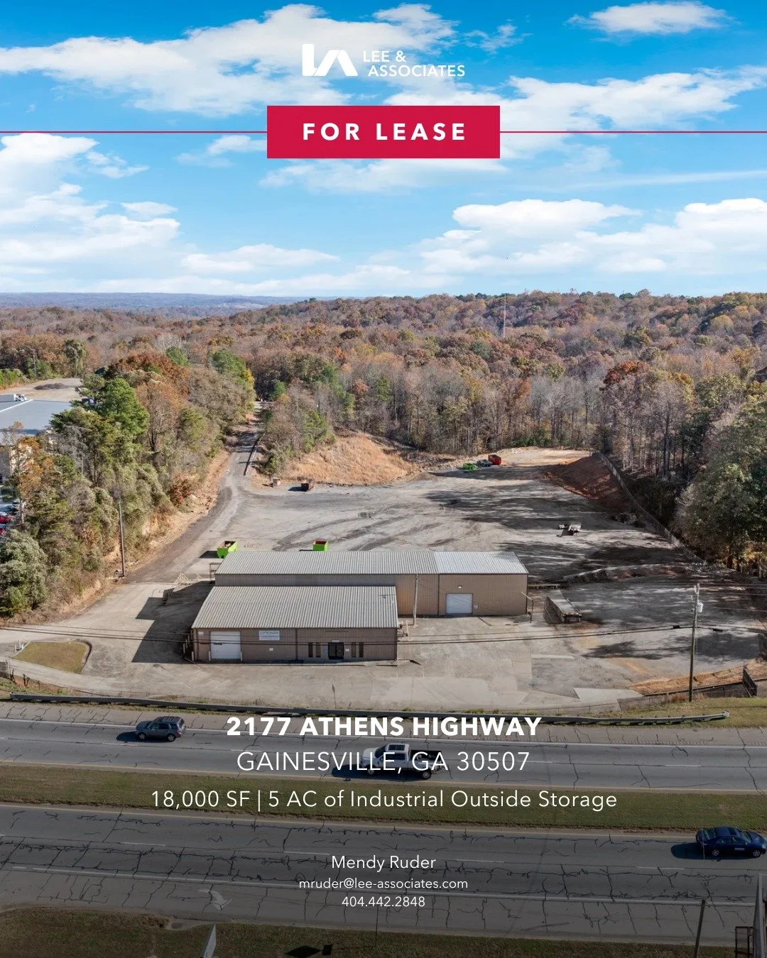 IOS FOR LEASE! This versatile 18,000 SF shop with 5 acres of outside storage&mdash;featuring prominent frontage on Athens Highway&mdash;is the ideal setup for industrial users seeking functionality, accessibility, and security. The property includes 