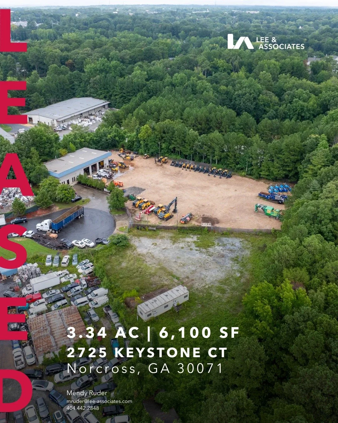 LEASED! We&rsquo;re excited to announce the successful lease of 2725 Keystone Ct in Norcross, GA &mdash; a 3.34-acre site featuring a 6,100 SF shop owned by Alterra. This deal was completed in record time, showcasing strong demand and outstanding col