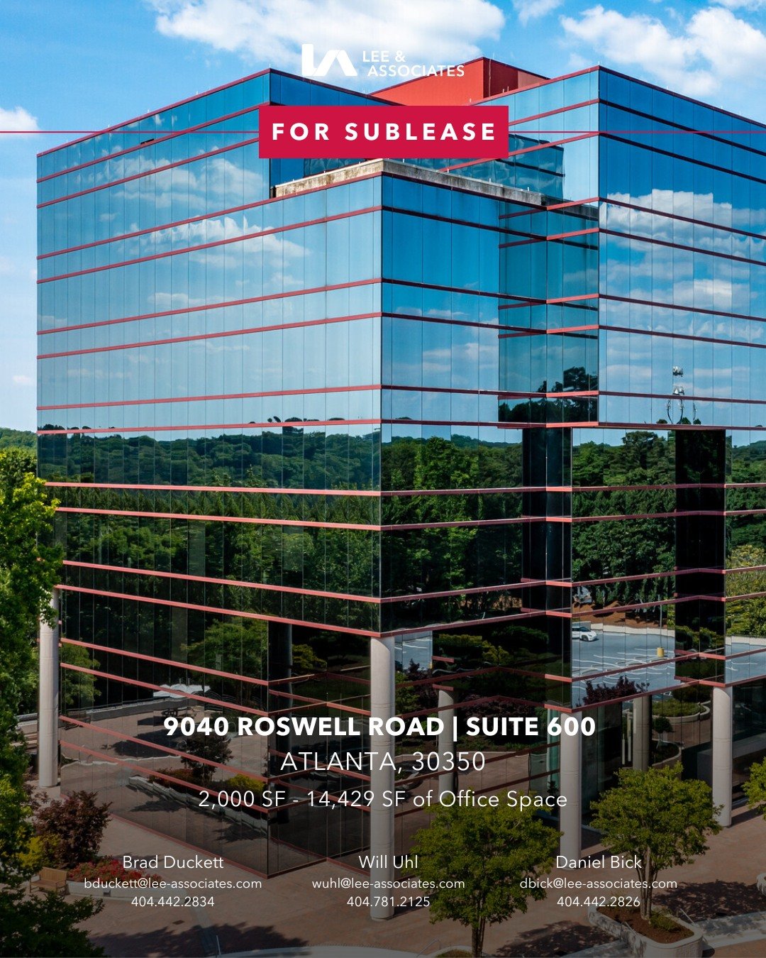 Now available for sublease at River Ridge &ndash; 9040 Roswell Rd, Suite 600. Offering 2,000 &ndash; 14,429 SF of plug-and-play office space with term through November 2028, this spec suite delivers incredible natural light, amazing views, and flexib