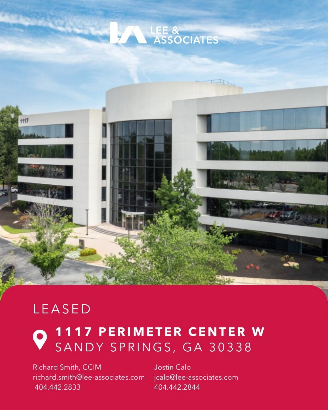 Claret Communities recently relocated to 1117 Perimeter Center in Fulton County, selecting a more efficient and cost-effective office solution over loft-style flex space.

With lower rent and walkable amenities, the move aligned with the needs of thi