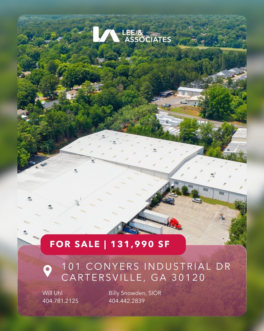 New Industrial Opportunity in Bartow County
For Sale | 101 Conyers Industrial Drive, Cartersville, GA &mdash; a rare owner-user or investment opportunity in one of Metro Atlanta&rsquo;s fastest-growing industrial corridors. Located less than 45 miles