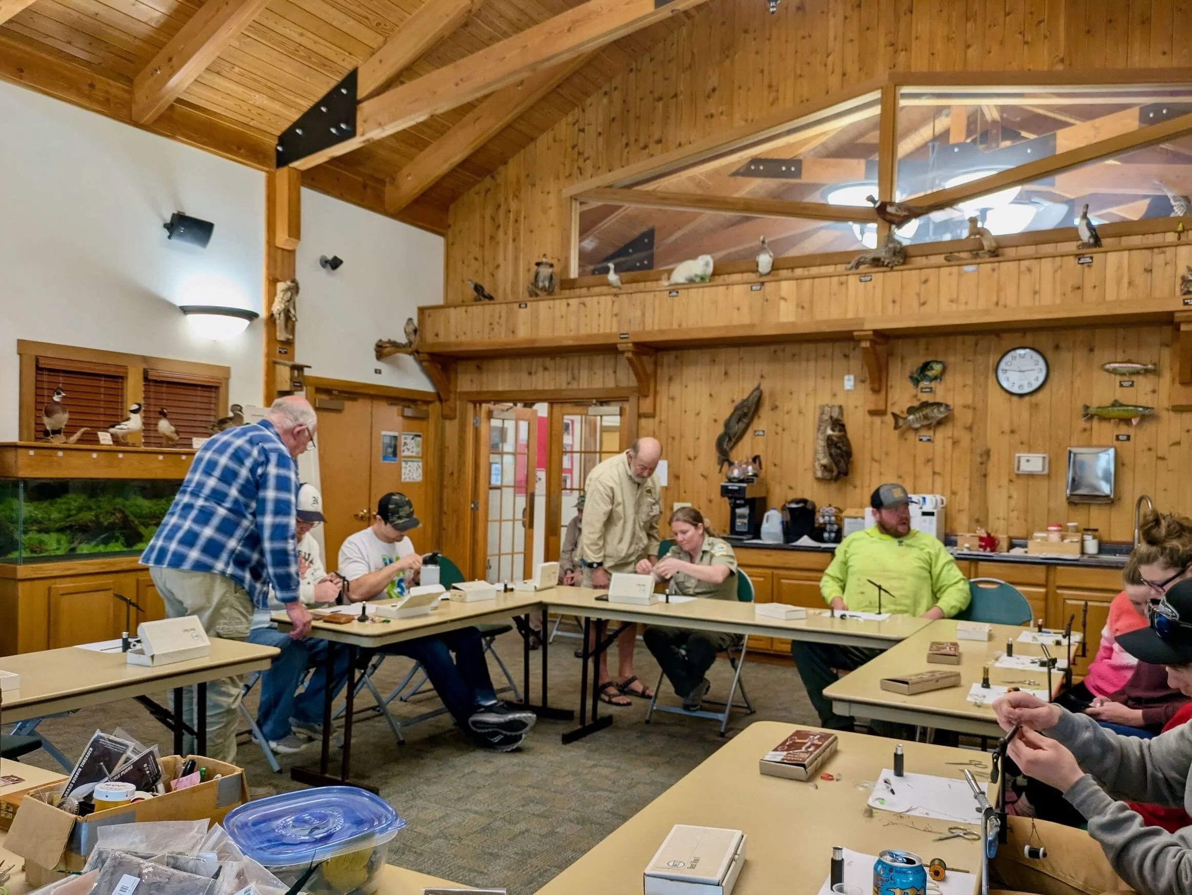 Members of the Penns Creek Chapter of Trout Unlimited providing fly tying instruction at Little Buffalo State Park