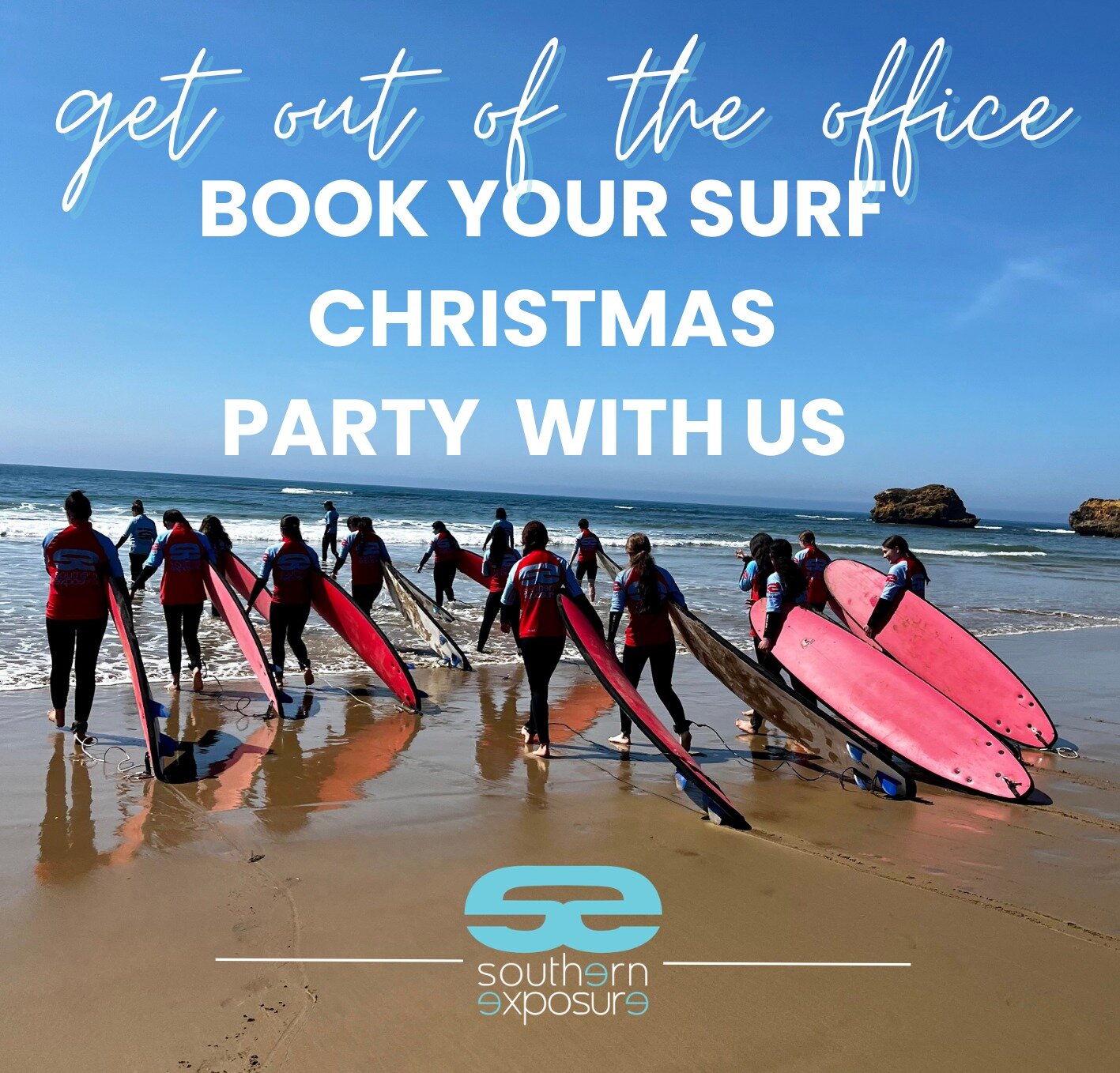 Make work mates, real mates!!
Get the team out into the surf today, build their surf skills and experience the waves along the Surf Coast with us at Southern Exposure. 

Experience laughs, fresh air, and most of all FUN

Book your Office Christmas Pa