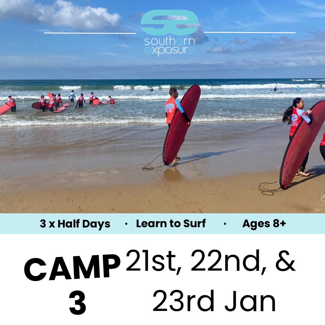 Let&rsquo;s go surfing 🏄&zwj;♀️

CAMP 3 - Summer Learn to Surf Program is on NEXT WEEK 

Come and join us at Southern Exposure on the beach and learn ALL the skills to take on the waves 🌊 

BOOK NOW - https://letssurf.as.me/schedule/ec769601 
Or me