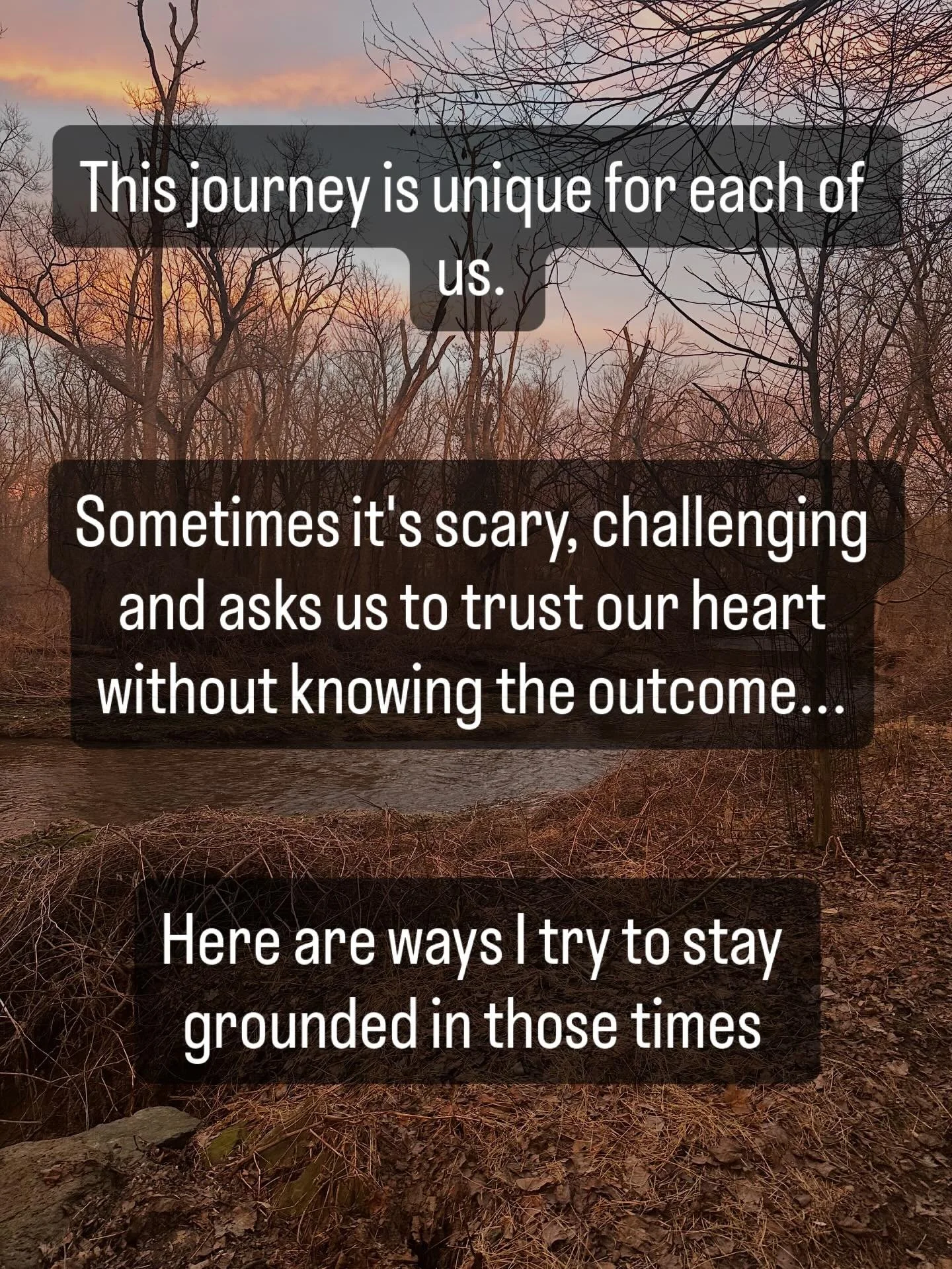 Life brings things to our attention that we can ignore &amp; stay stagnant, or we can acknowledge &amp; choose to move through. No matter how scary or impossible it may seem at the time. Sometimes we just know we're being asked to choose differently,