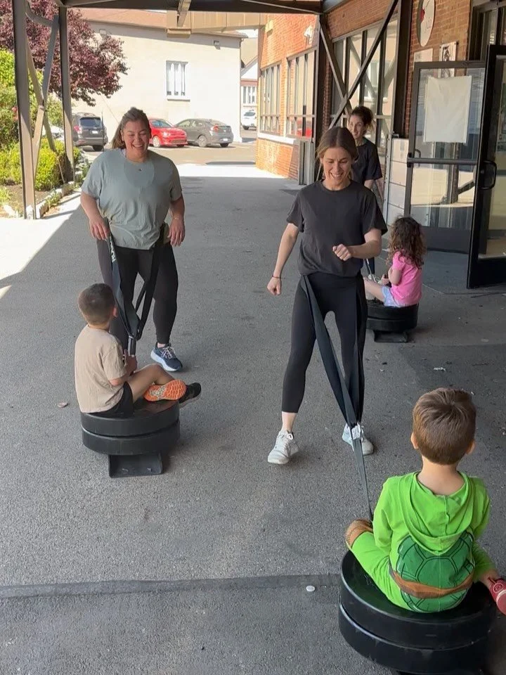 Sometimes in life you get to sit &amp; enjoy the ride. Sometimes you're doing the work to move it along. 

Today in class these little ones got to enjoy their ride while their mighty, kick@$$ mammas pulled the weight. What a great example to set for 