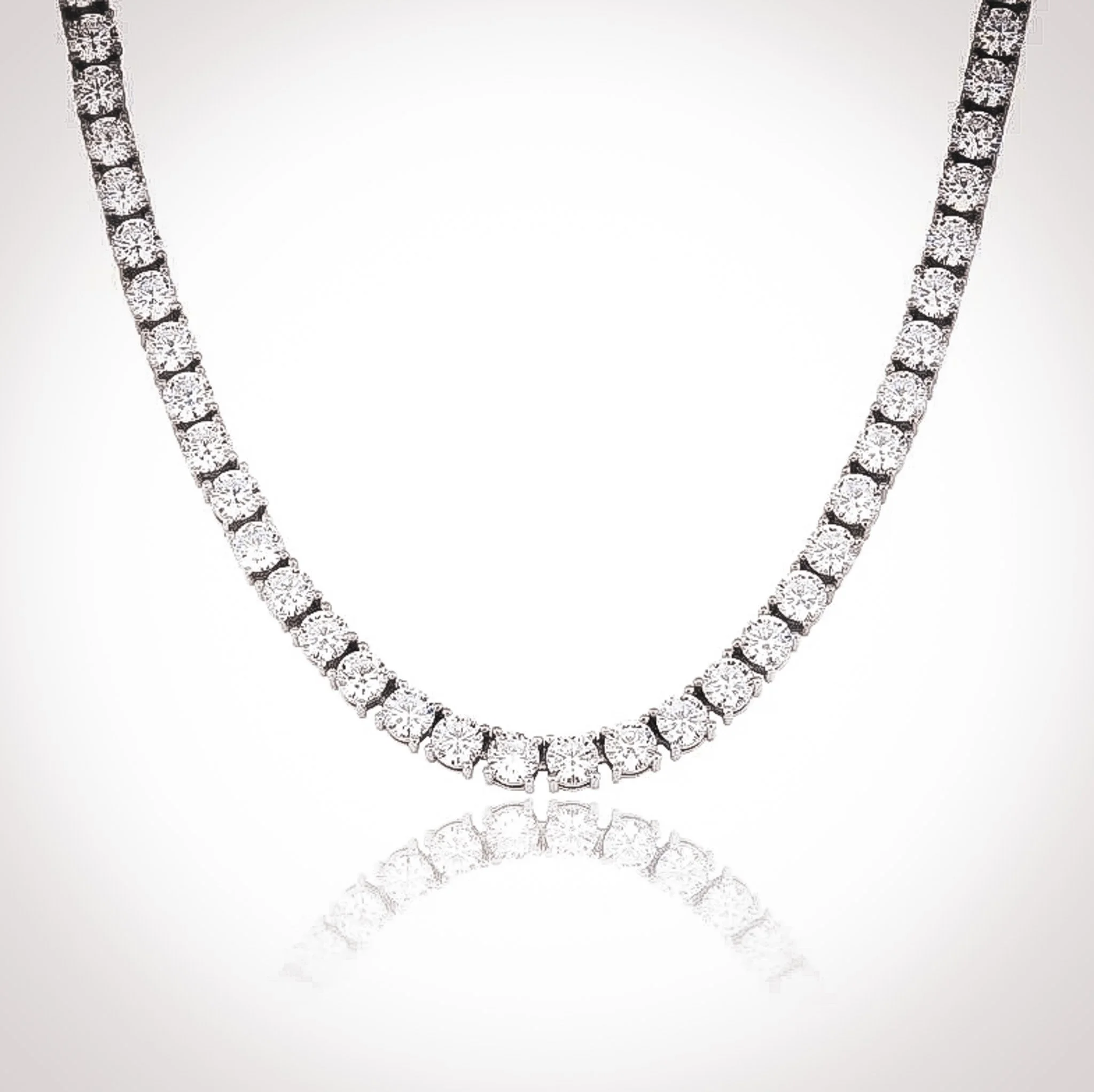 48ct. 18K White Gold Vermeil 5mm Moissanite Tennis Necklace | Edith