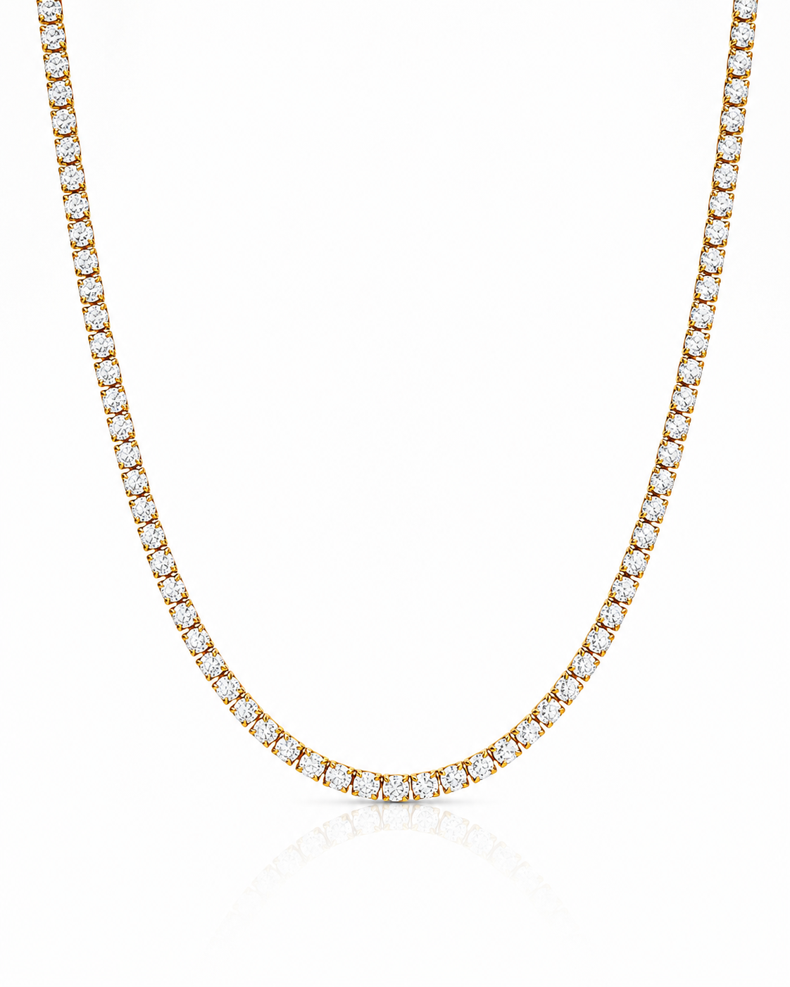 13ct. 3mm Moissanite Tennis Necklace Yellow Gold | Kaitlyn