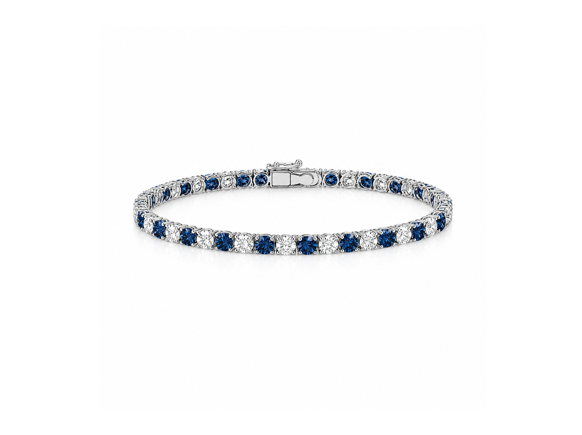 Blue and White Moissanite Tennis Bracelet | Iris