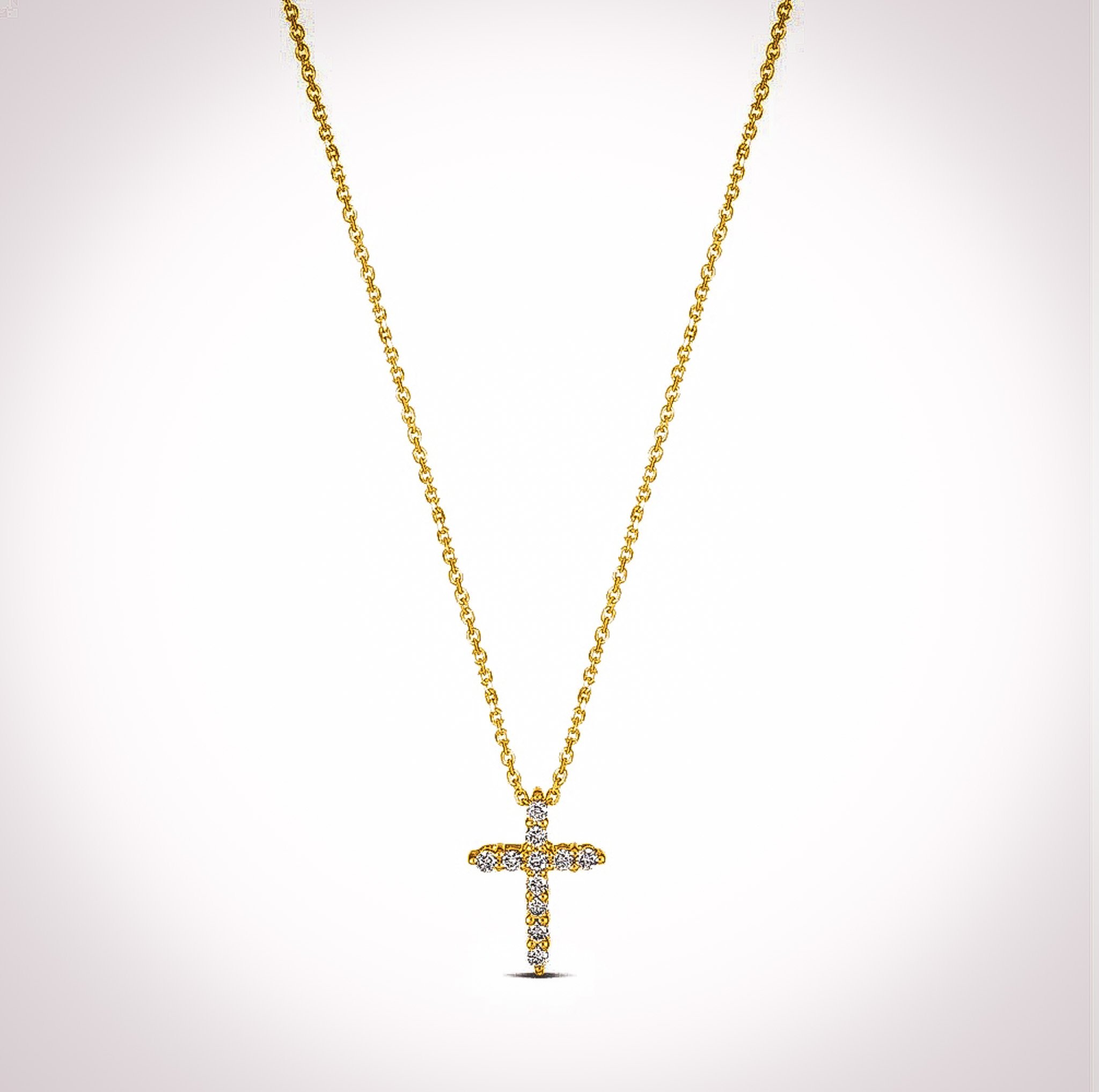 Mini Lab Diamond Cross Necklace | Susie