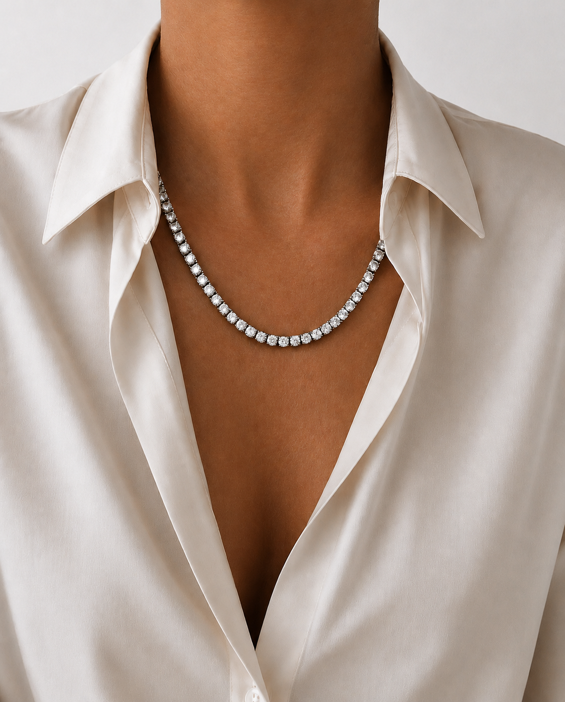 27ct. Lab Diamond Tennis Necklace | Deborah