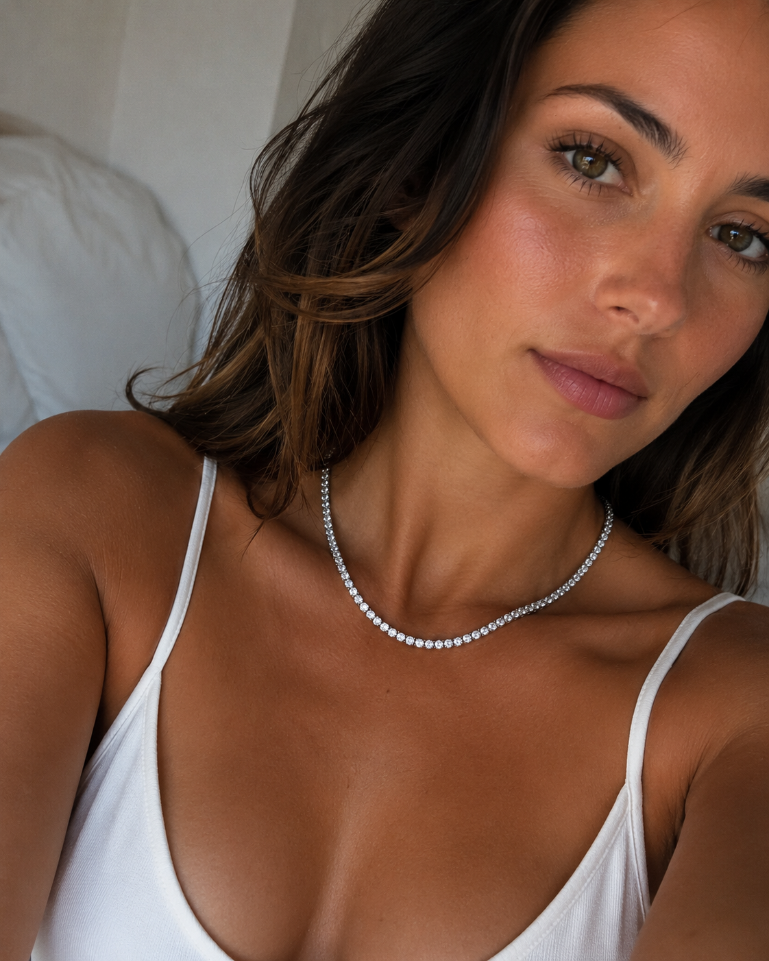 3mm Moissanite Tennis Necklace | Micaela