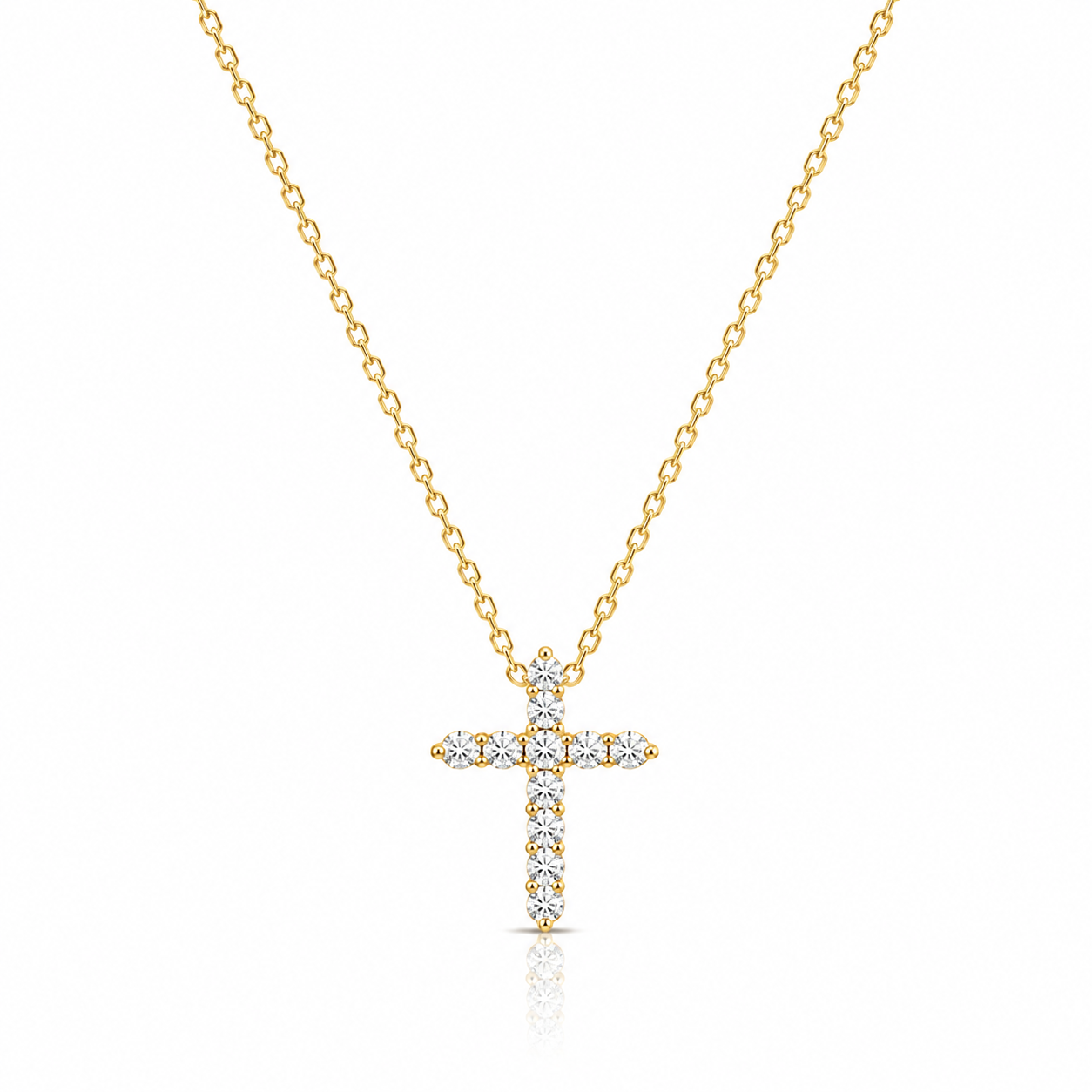 Mini Lab Diamond Cross Necklace | Susie